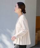 手洗い可 / 切り替えプリーツブラウス