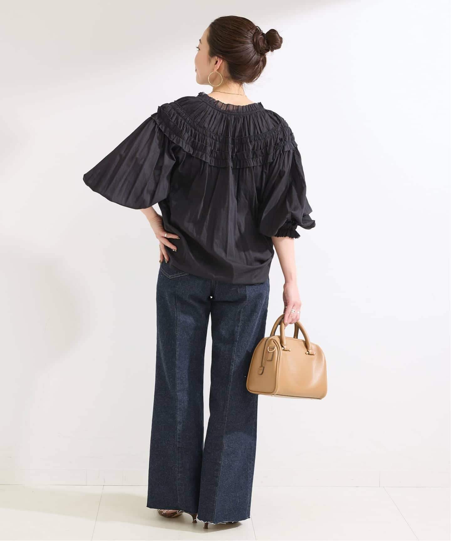 追加予約》手洗い可 / ボイル2WAYギャザーブラウス（シャツ／ブラウス