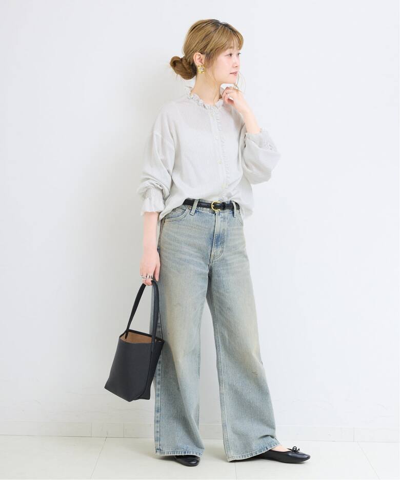 追加》【WEB限定】ウォッシャブル / フロントフリルブラウス（シャツ 