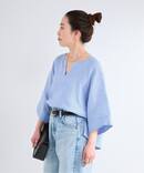 《追加》手洗い可 / フレンチリネンワイドスキッパーブラウス