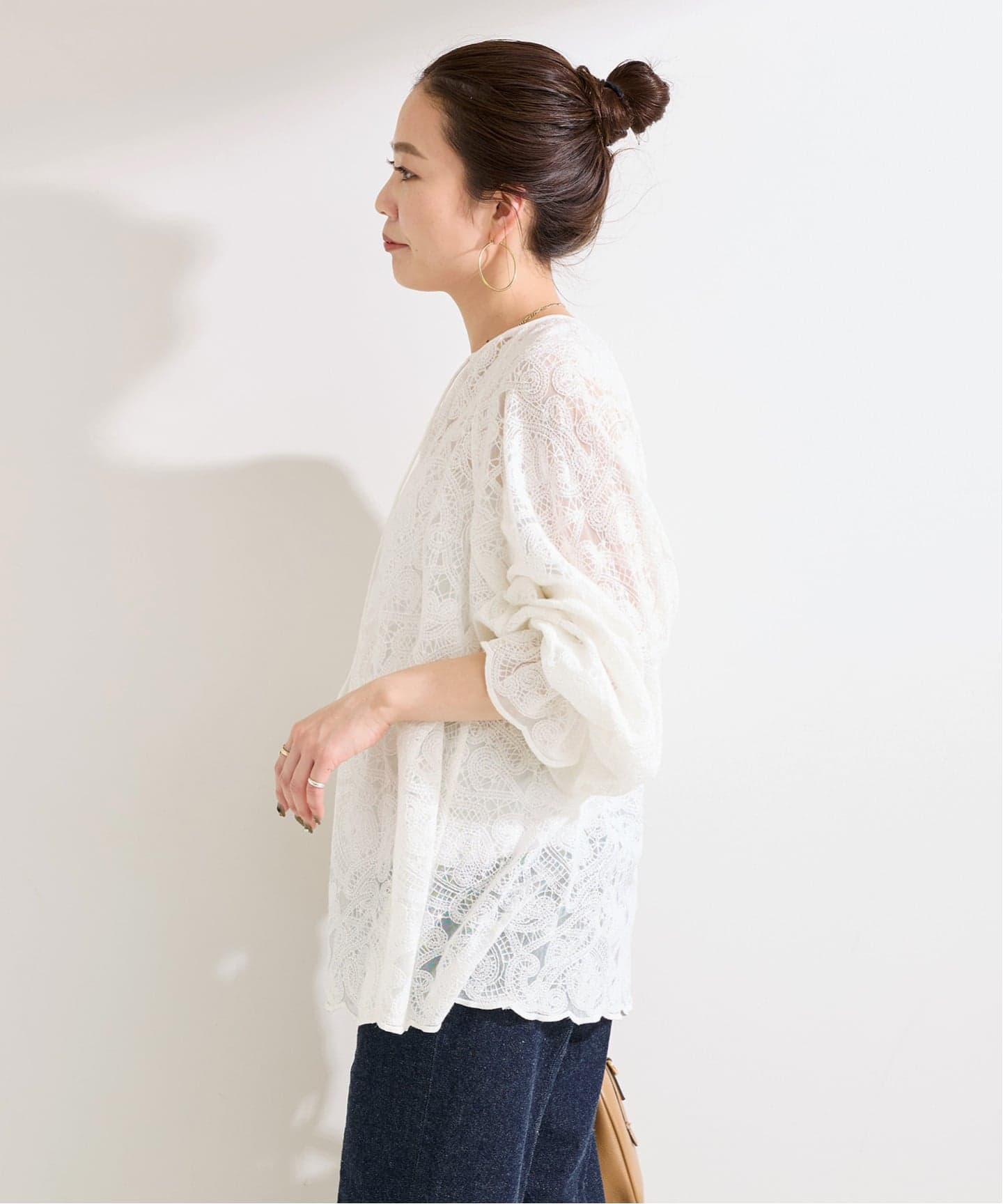 予約》手洗い可 / レースチュニック（シャツ／ブラウス）｜B.C STOCK