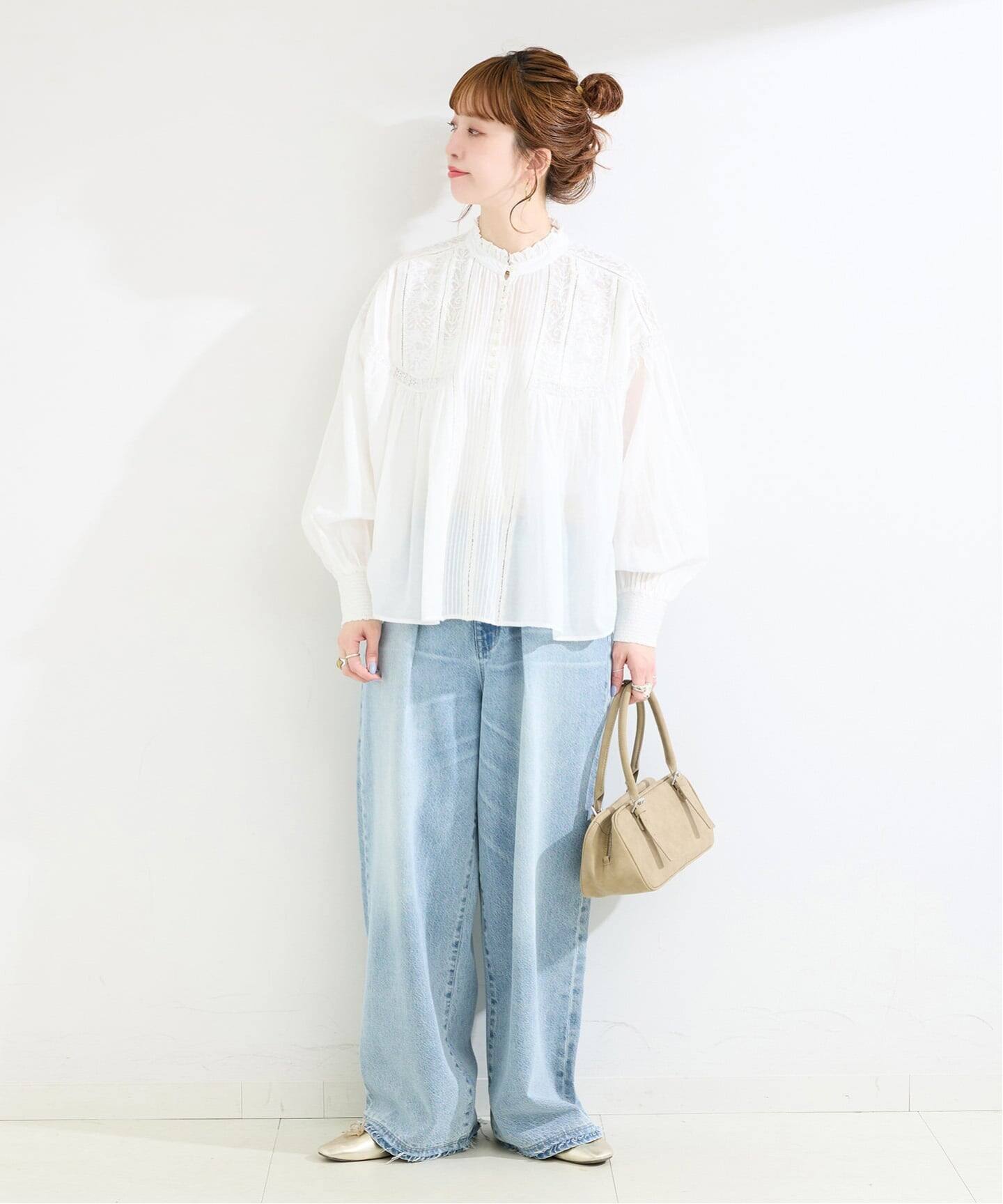 ヴィンテージ レースシャツ オフホワイト Jean Clare 再入荷◇ヨーロピアンヴィンテージライクレースブラウス | トップス