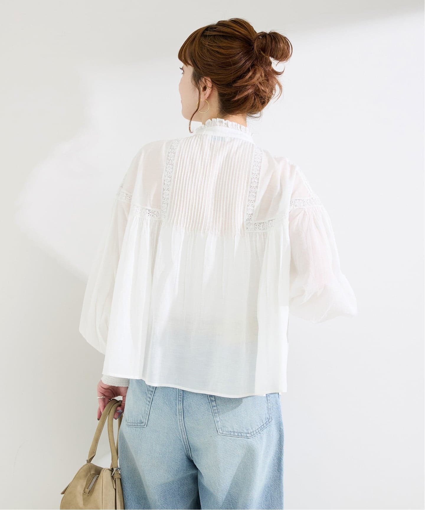ヴィンテージ レースシャツ オフホワイト Jean Clare 再入荷◇ヨーロピアンヴィンテージライクレースブラウス | トップス