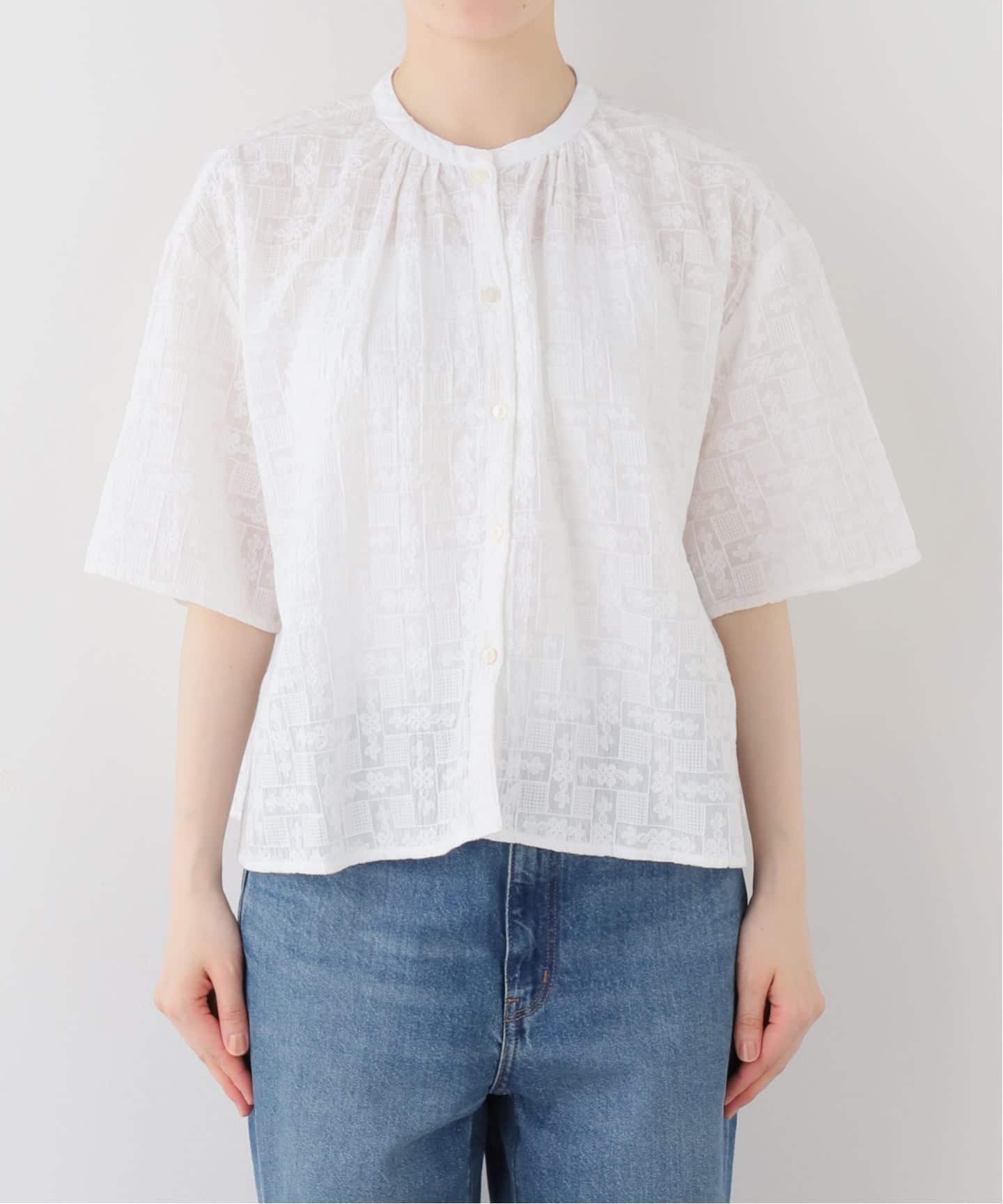 WEB限定】 FANAKA / ファナカ シアー総刺繍前開きブラウス（シャツ