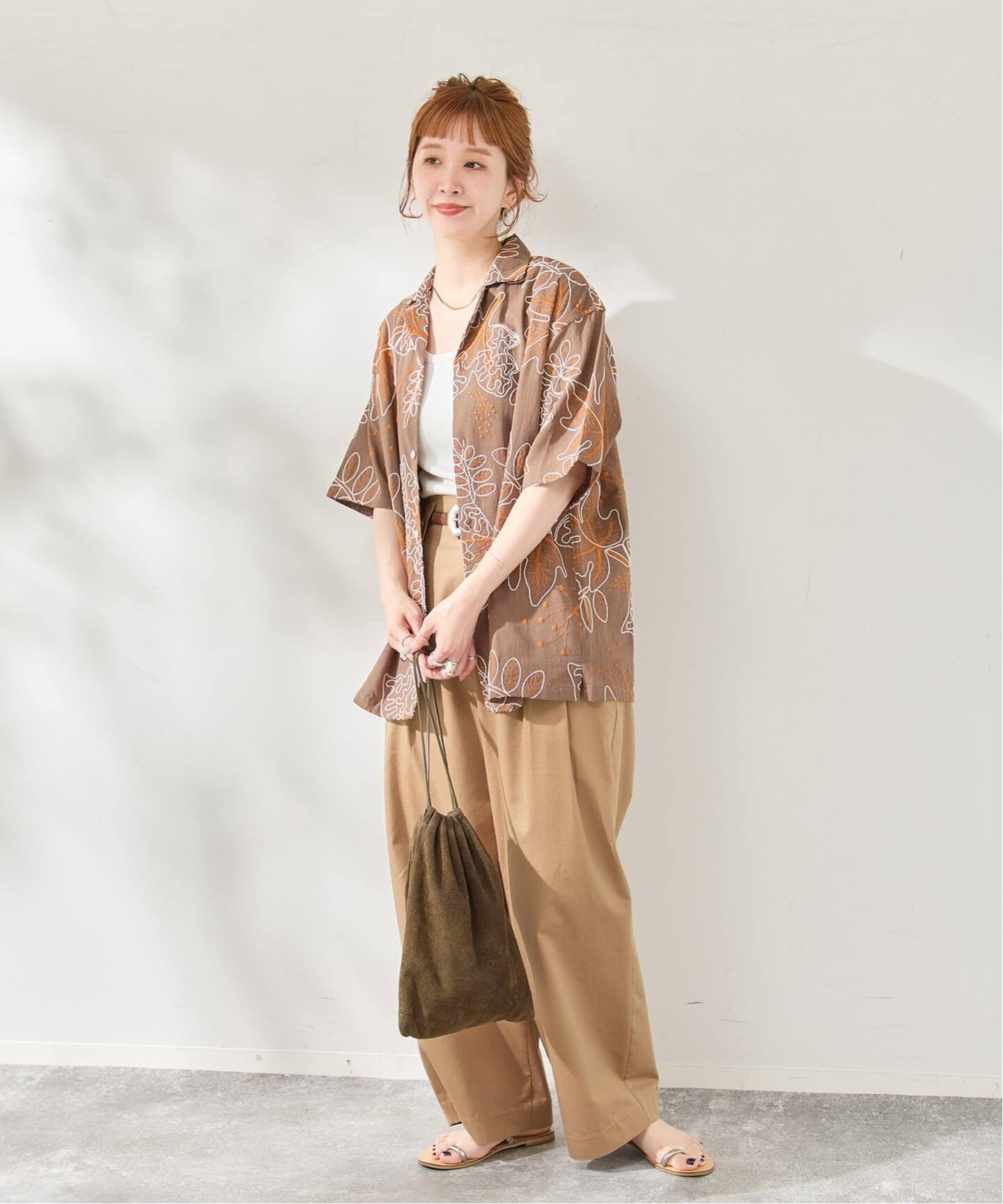 styling/ エンブロイダリーオーバーシャツジャケット 新品 アソートエンブロイダリーオーバーシャツ（シャツ／ブラウス）｜B.C