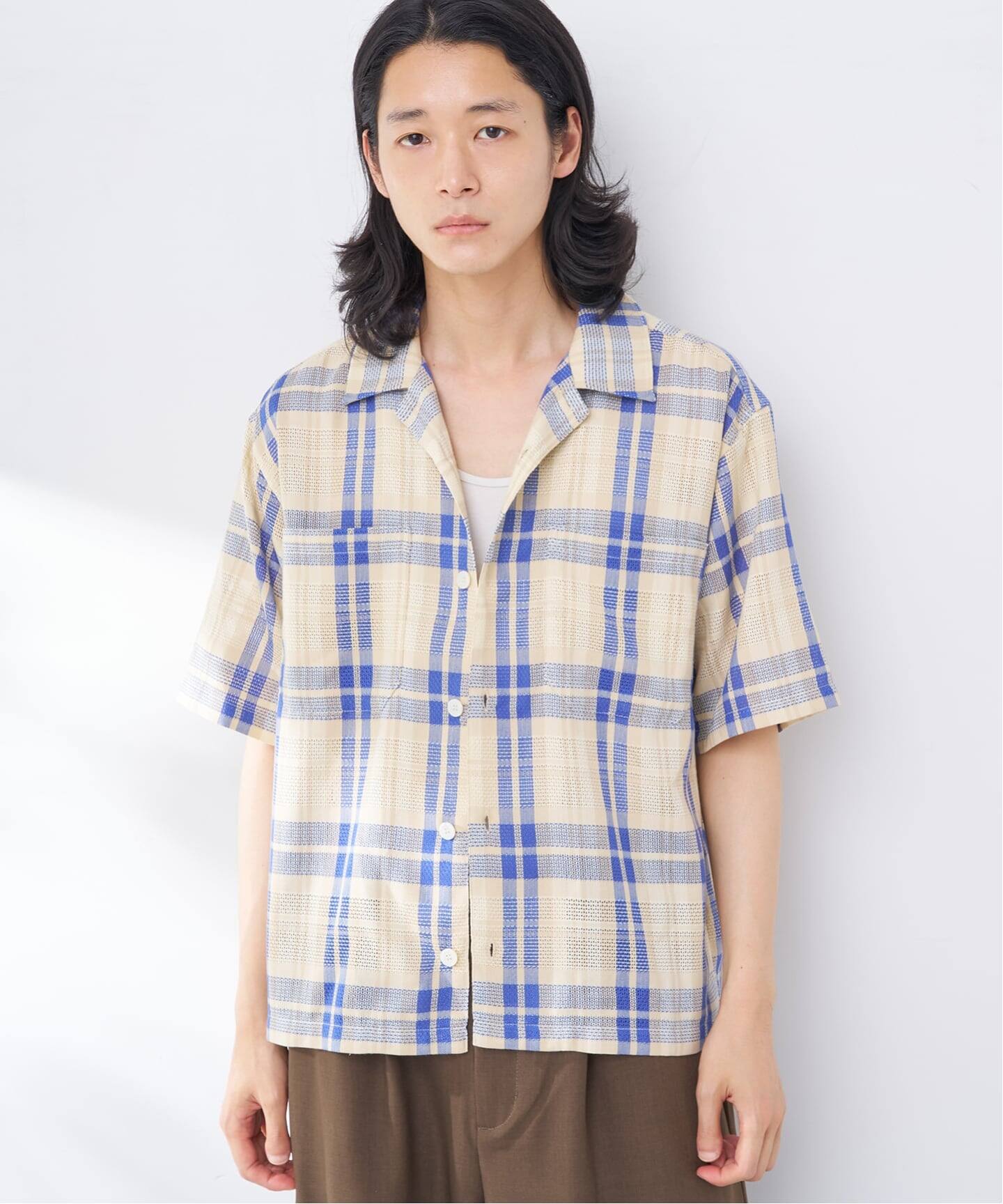 ビッグチェックメッシュシャツ（シャツ／ブラウス）｜B.C STOCK（ベー