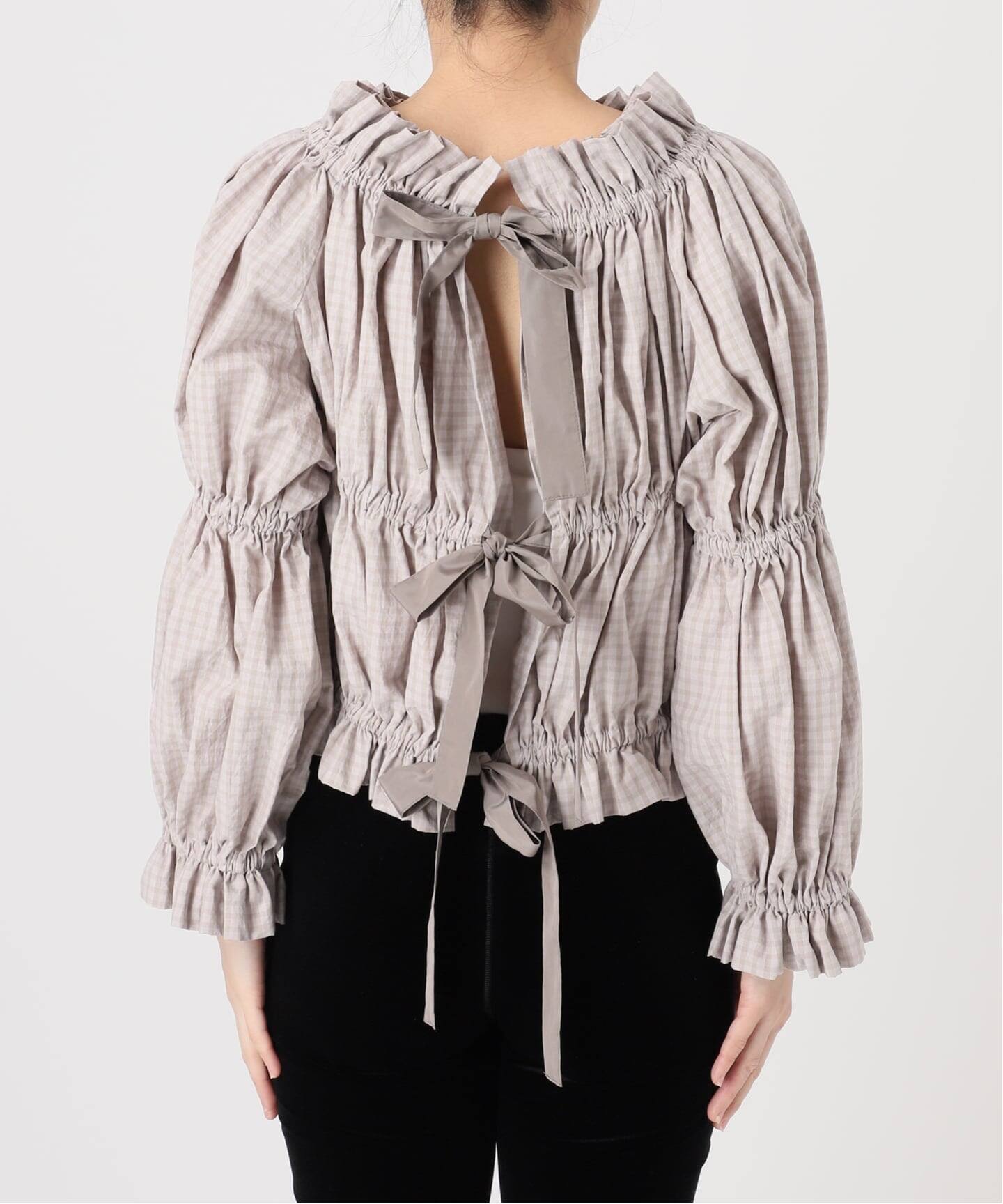 新品  EDIT.FOR LULU  オーガンジー ブラウス チェックボウブラウス（シャツ／ブラウス）｜EDIT.FOR LULU