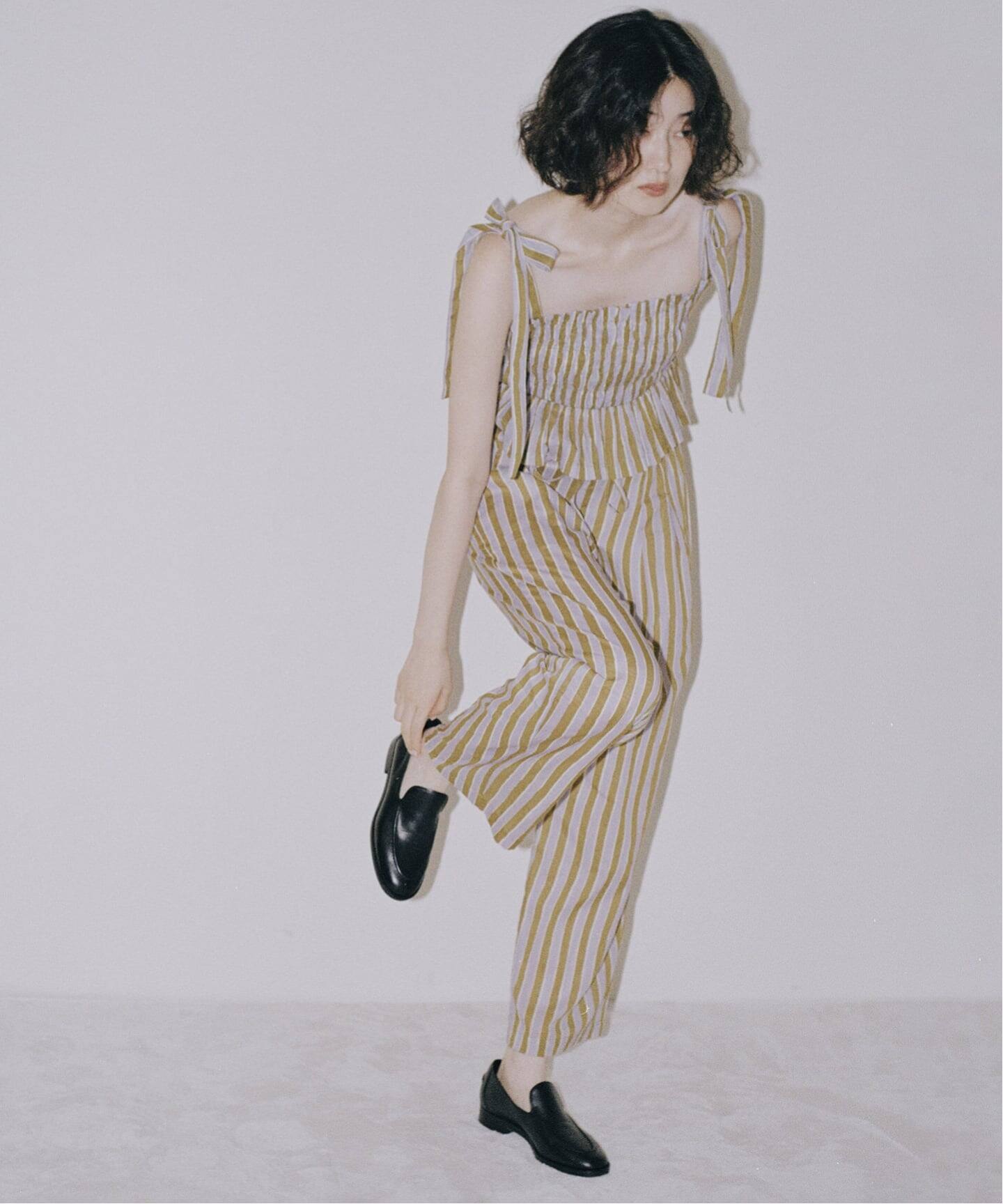 6roku＜Sara mallika > STRIPE SHRING TOP SARA MALLIKA/サラマリカ】 Stripe Print Shiring Top（シャツ