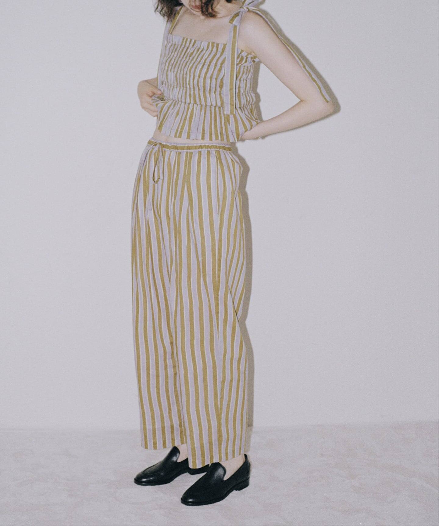 SARA MALLIKA/サラマリカ】 Stripe Print Shiring Top（シャツ