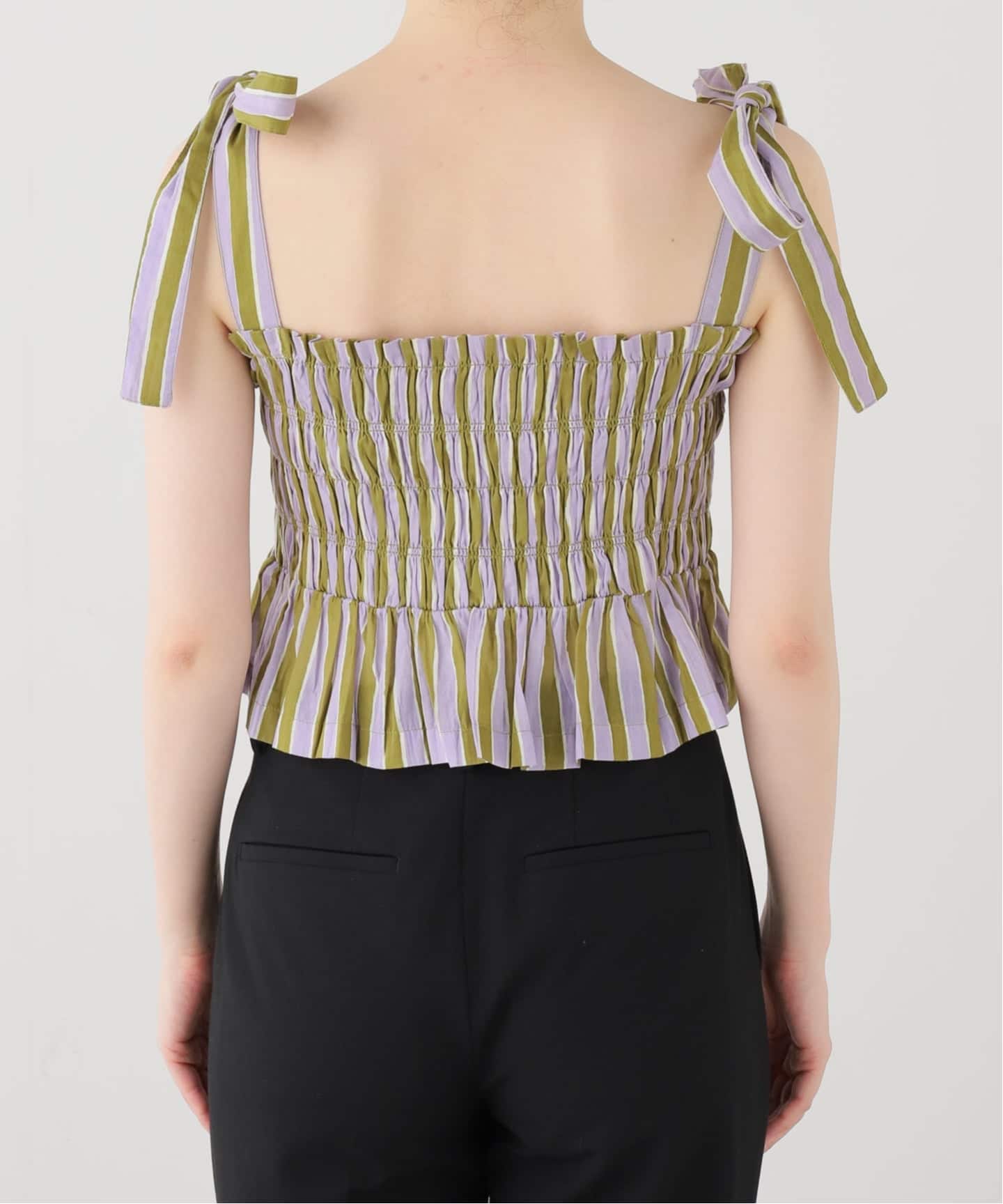 SARA MALLIKA/サラマリカ】 Stripe Print Shiring Top（シャツ