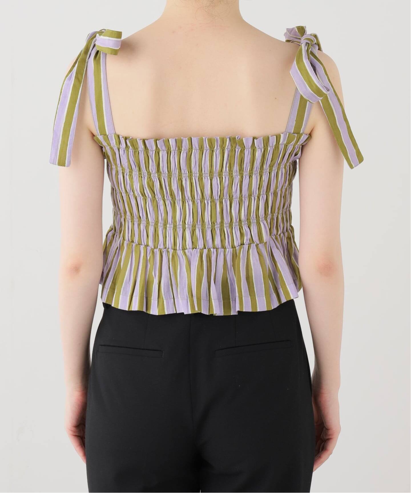 SARA MALLIKA/サラマリカ】 Stripe Print Shiring Top（シャツ 