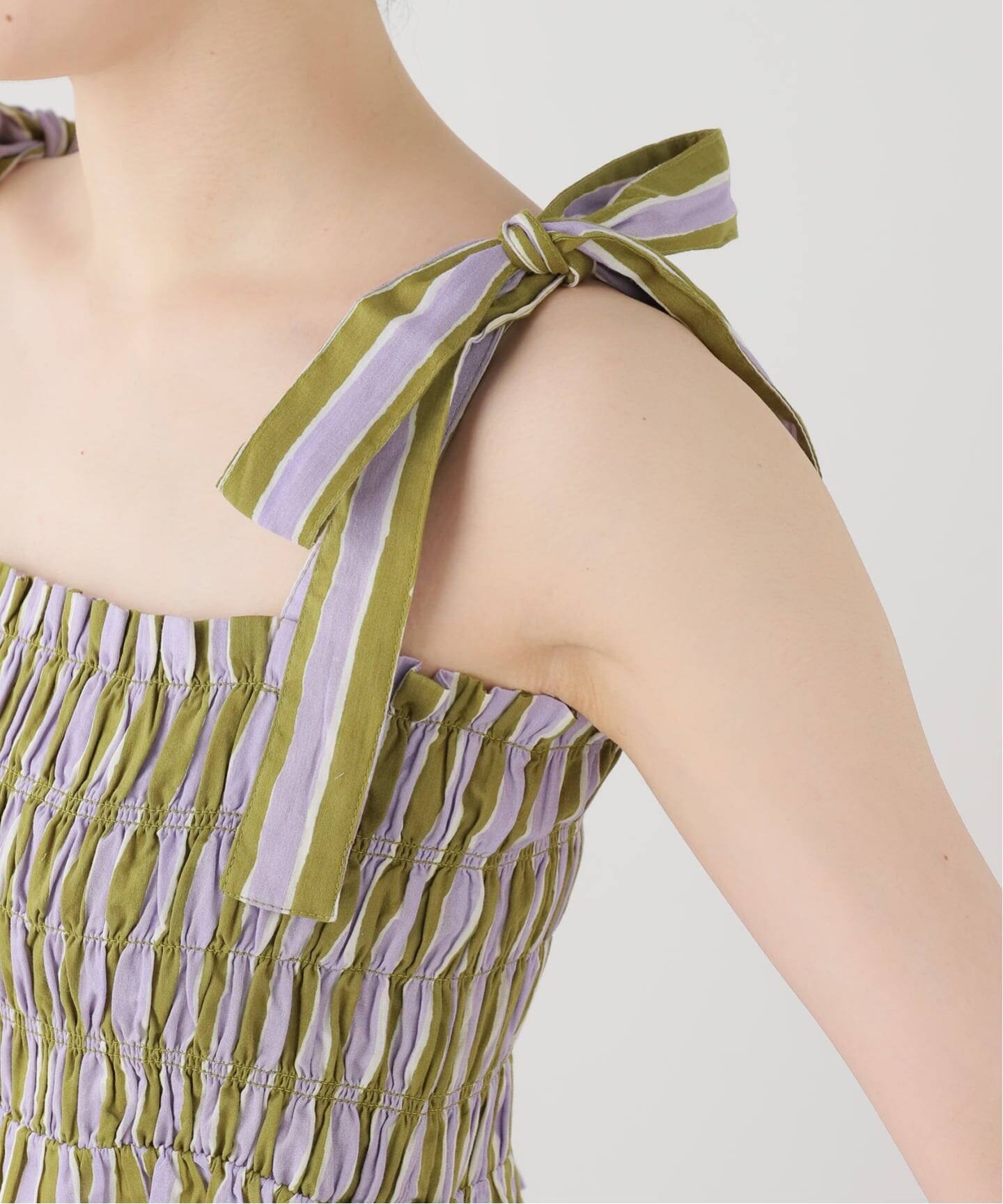 SARA MALLIKA/サラマリカ】 Stripe Print Shiring Top（シャツ