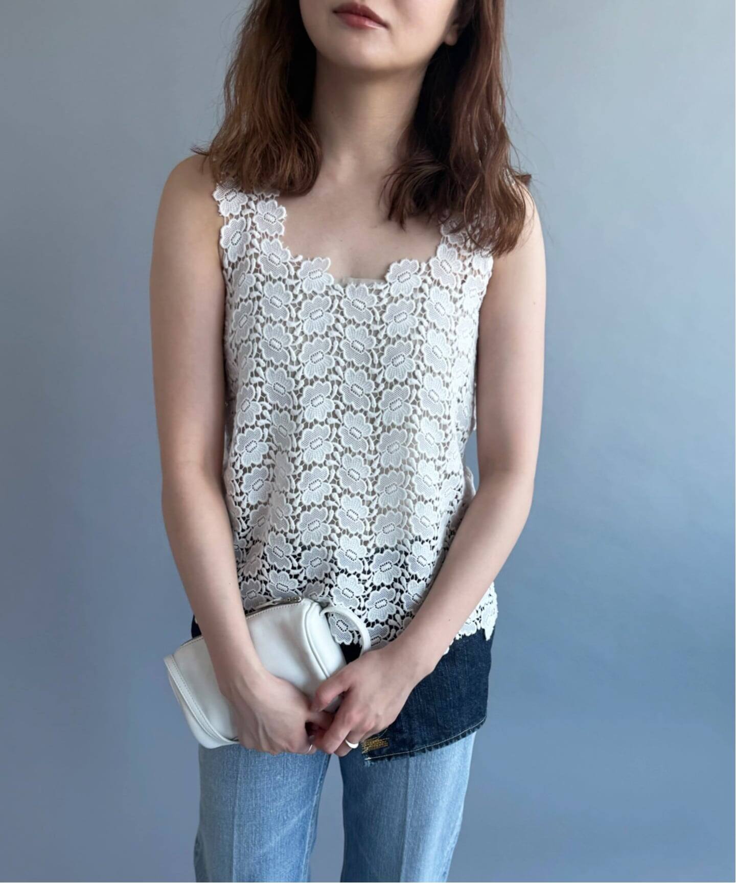 シャツ/ブラウス(半袖/袖なし) pan bischoff butterfly lace s/s blouse VONIQUE / pan/ bischoff butterfly lace s/s blouse