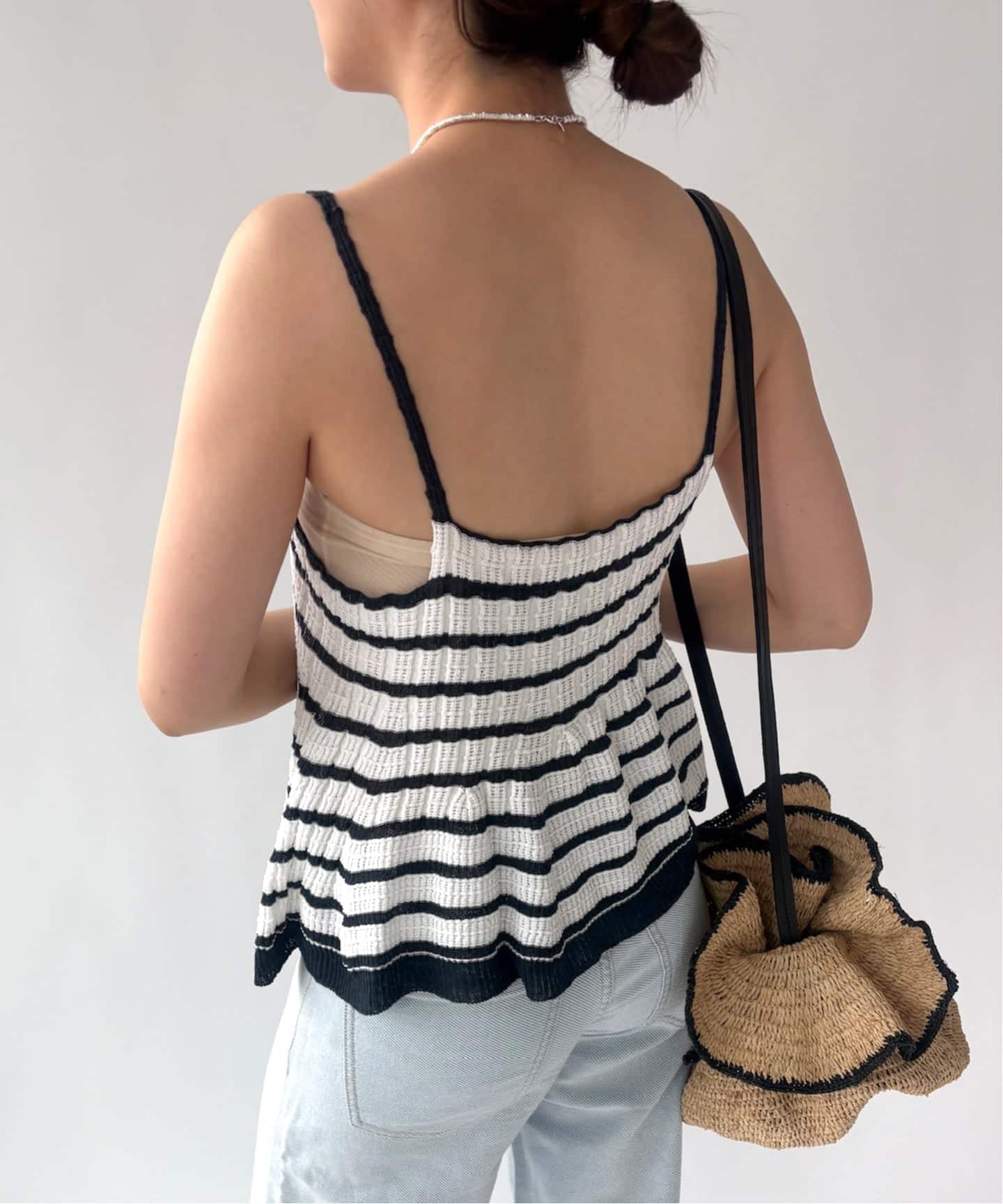 ODAHKA✖️cityshop キャミソール ODAKHA / オダカ】asymmetry striped seemles cami（キャミソール