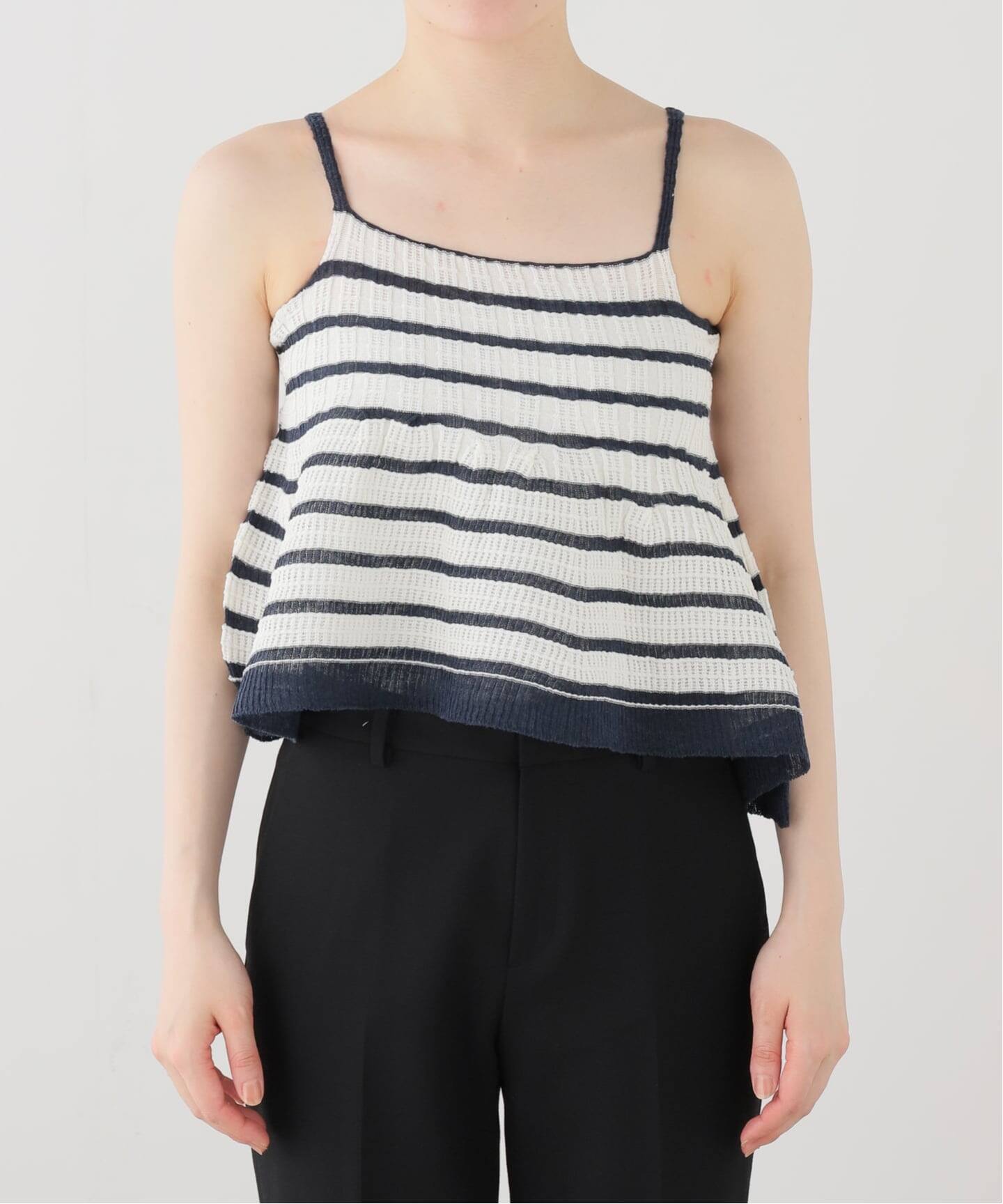 ODAKHA / オダカ】asymmetry striped seemles cami（キャミソール