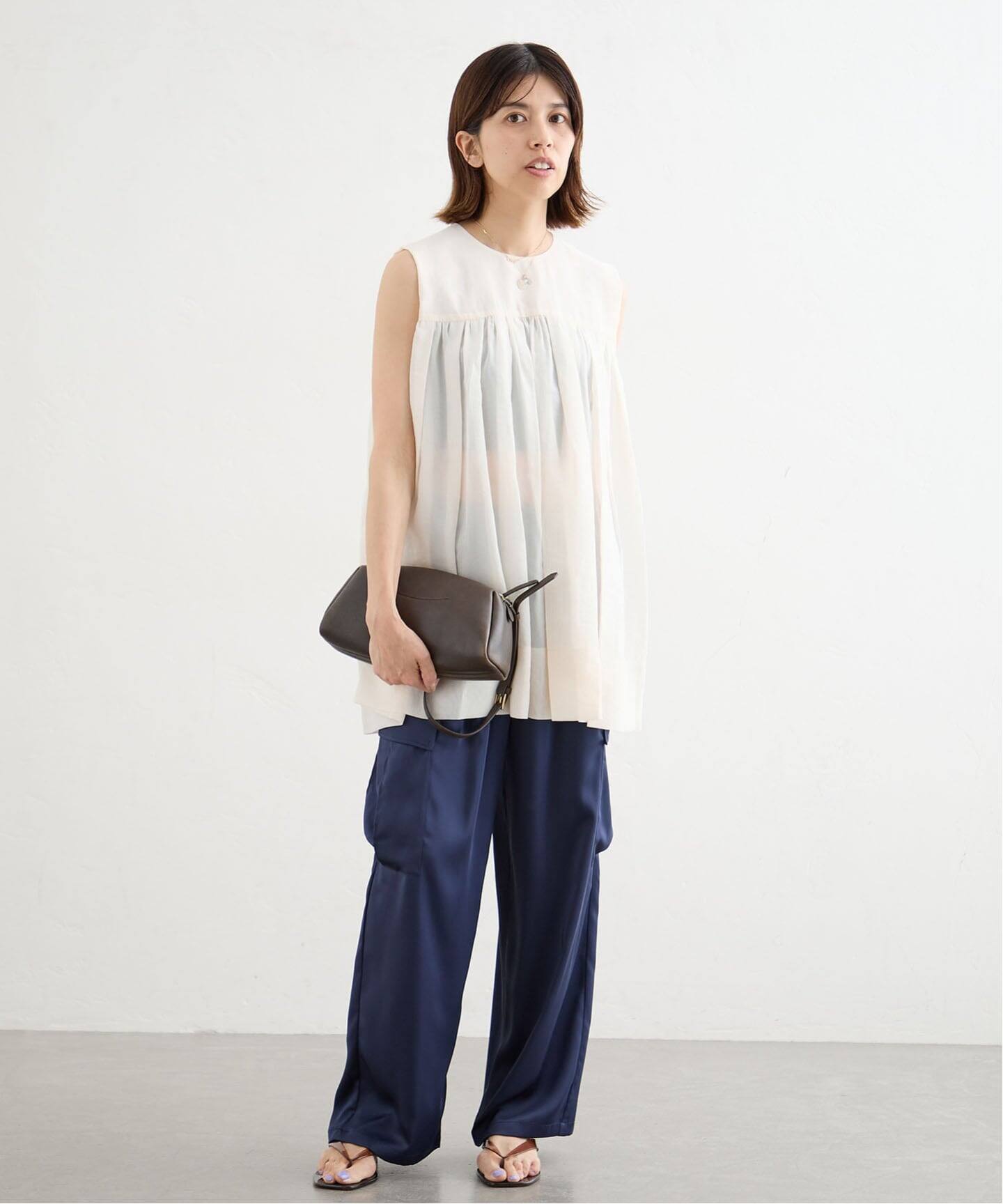 一部店舗限定》Maison IENA シアーノースリーブブラウス（シャツ 