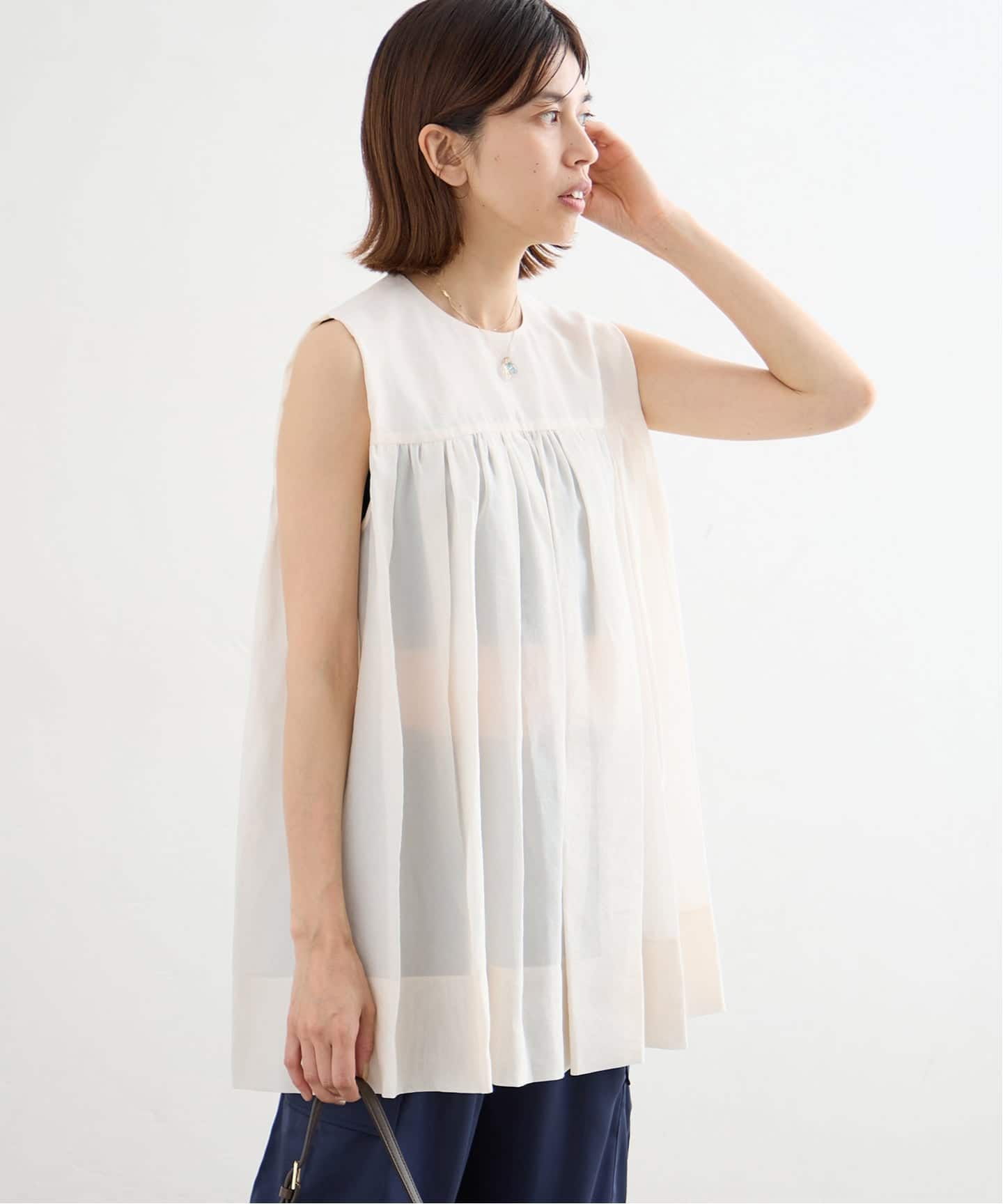 一部店舗限定》Maison IENA シアーノースリーブブラウス（シャツ