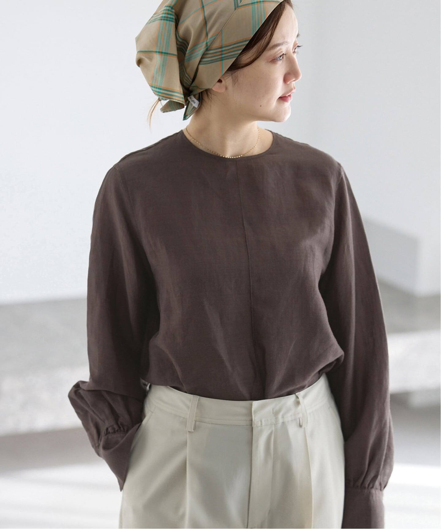 新色/WEB限定/追加2予約》ラミーリヨセルノーカラーブラウス（シャツ