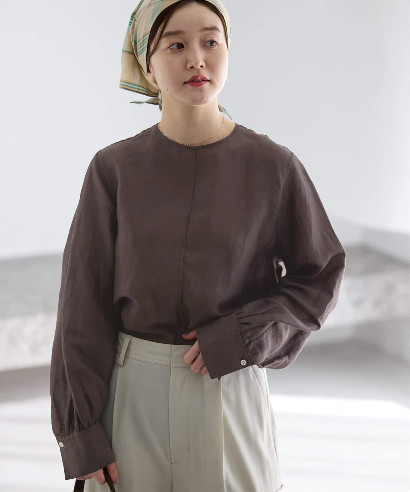 新色/WEB限定/追加2予約》ラミーリヨセルノーカラーブラウス（シャツ