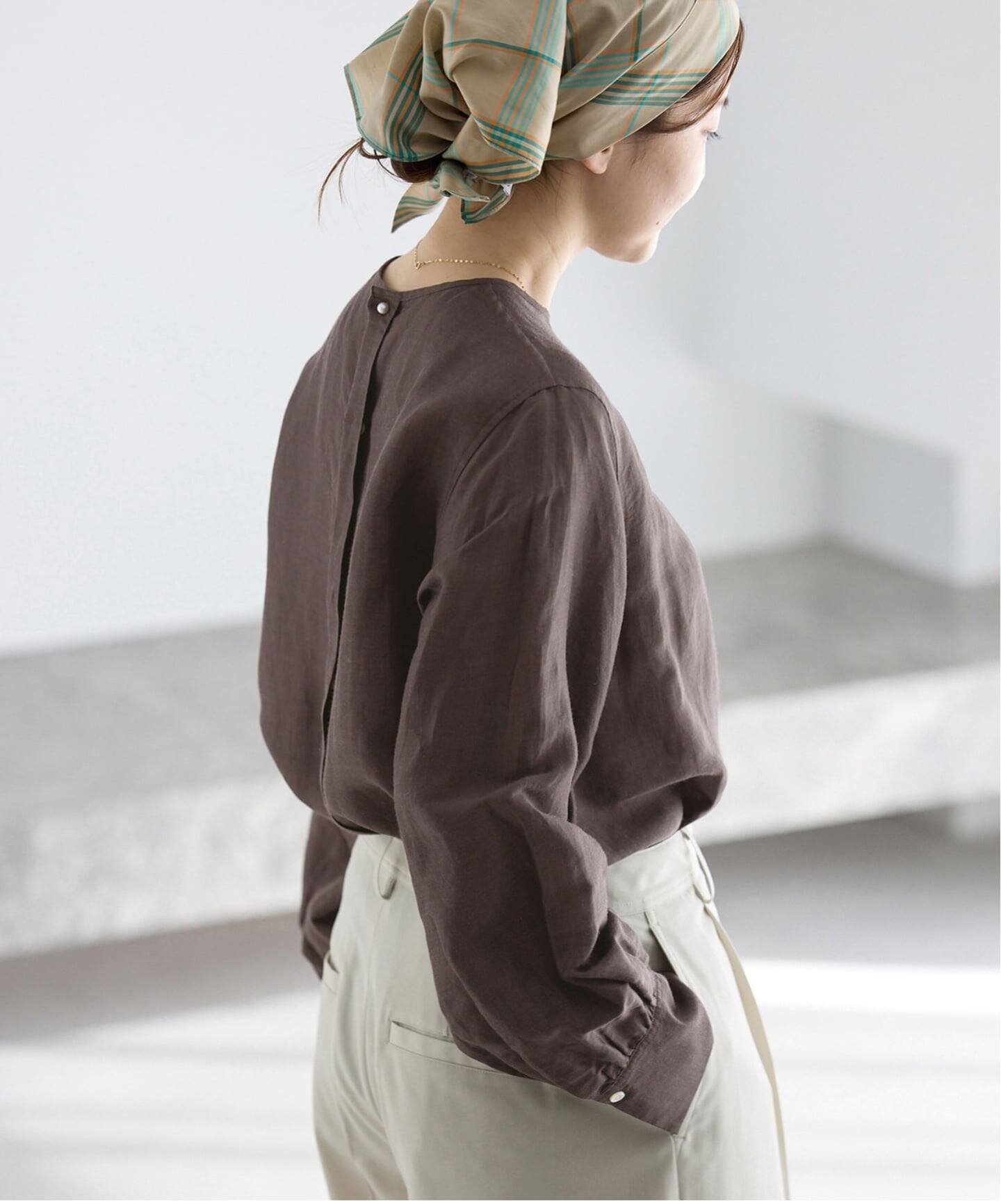 新色/WEB限定/追加2予約》ラミーリヨセルノーカラーブラウス（シャツ