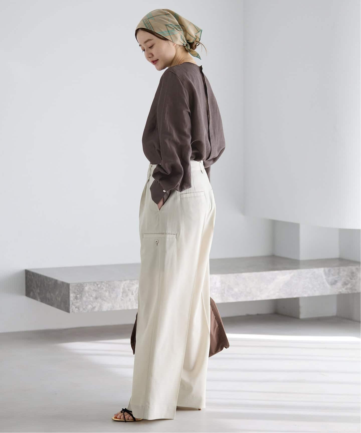 新色/WEB限定/追加2予約》ラミーリヨセルノーカラーブラウス（シャツ