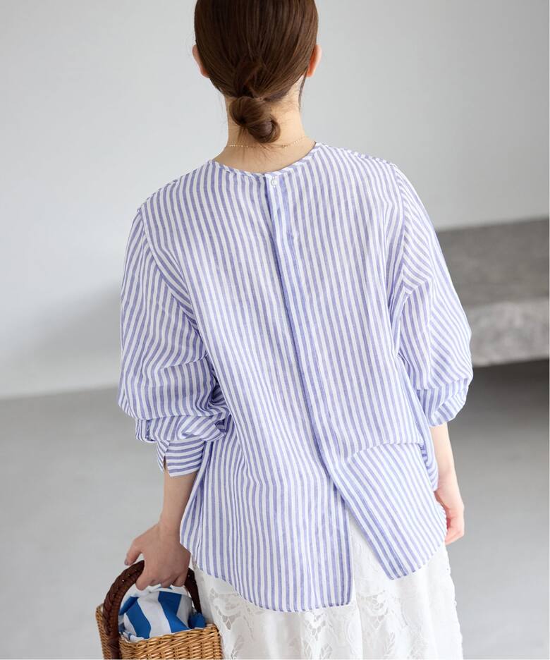 イエナ IENA 《一部カラーWEB限定》ラミーリヨセルバンドカラーシャツ 