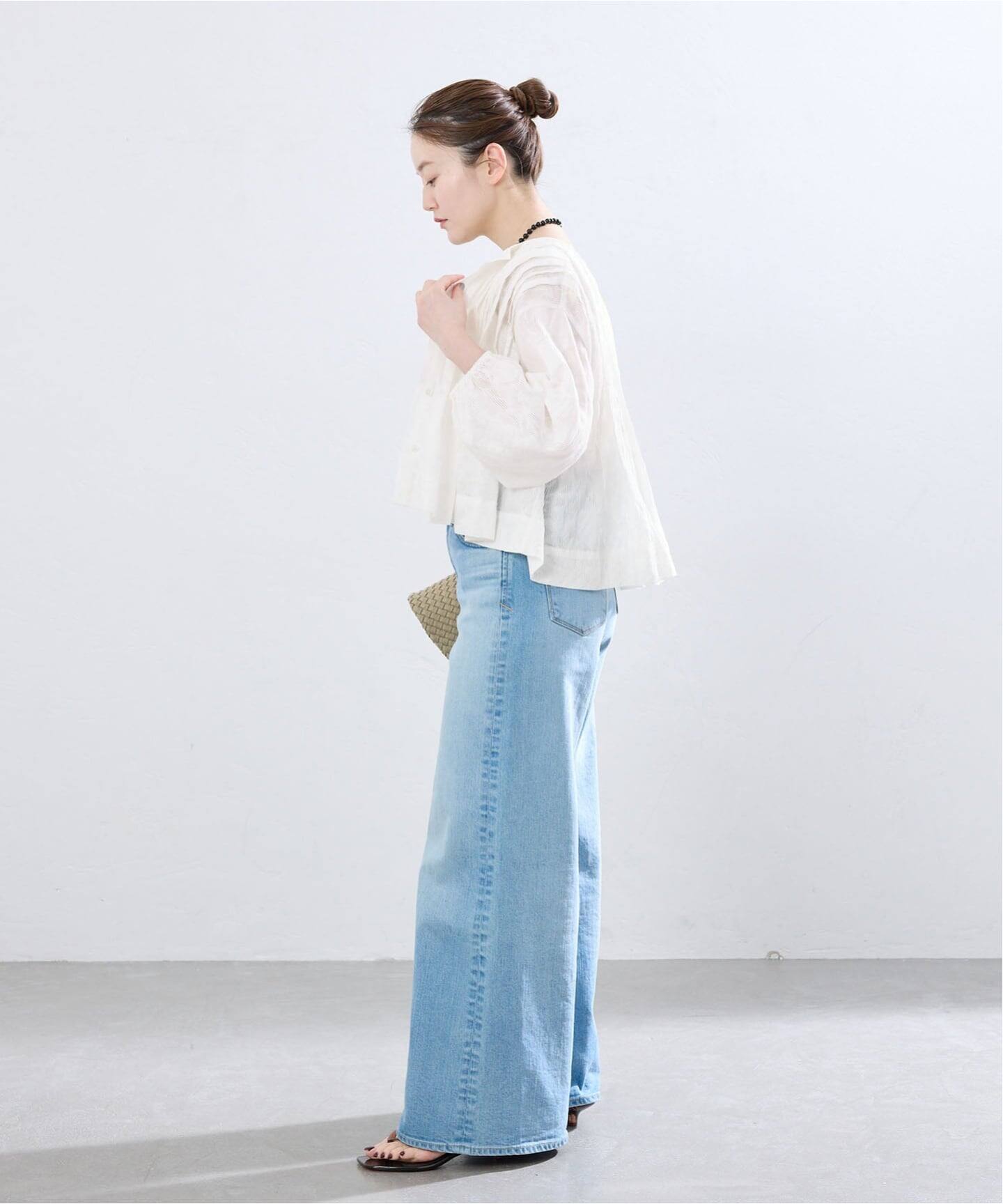 ERI○* 　24AW イエナ　フクレジャガードキャミトップブラウス シアージャガードタックブラウス（シャツ／ブラウス）｜IENA（イエナ