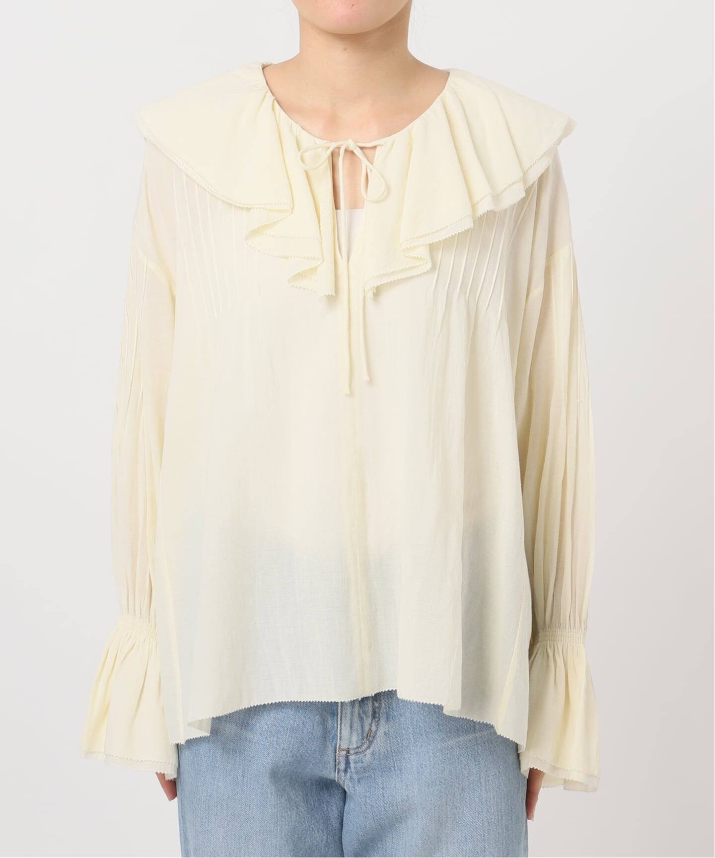 予約》フリルピンタックブラウス（シャツ／ブラウス）｜IENA（イエナ