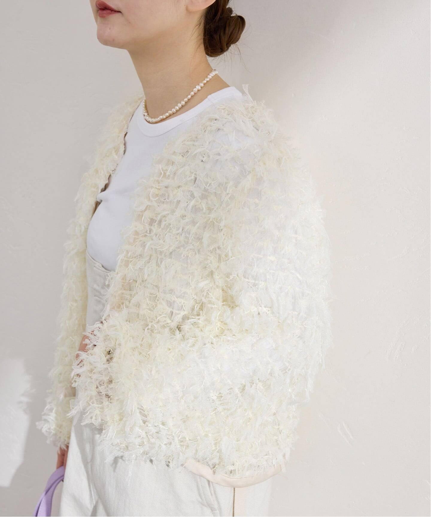 追加予約》チュールテープ カーディガン（カーディガン）｜IENA