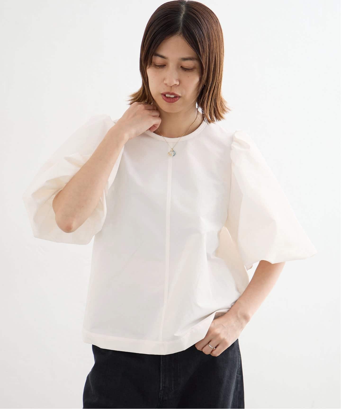 heve タフタバルーンブラウス　アイボリー 予約》タフタバルーンスリーブブラウス（シャツ／ブラウス）｜IENA