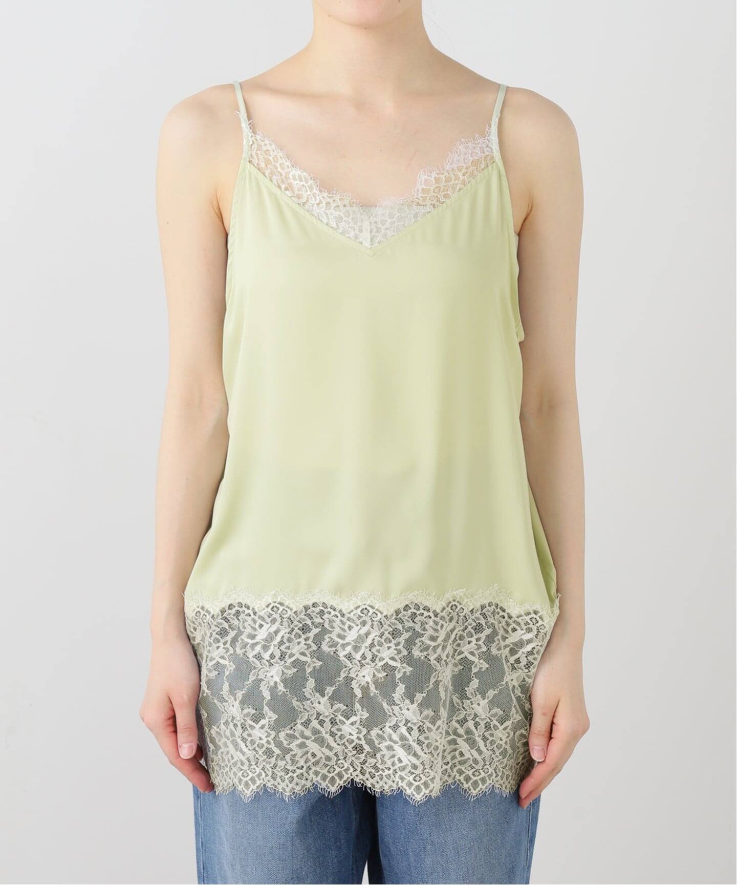 マチャット　サテンキャミソール　36サイズ リバーレースサテンキャミソール（キャミソール）｜IENA（イエナ）の