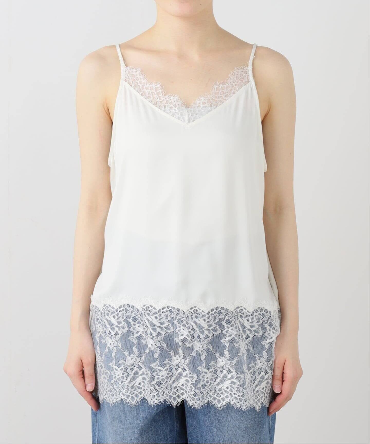 追加予約》リバーレースサテンキャミソール（キャミソール）｜IENA