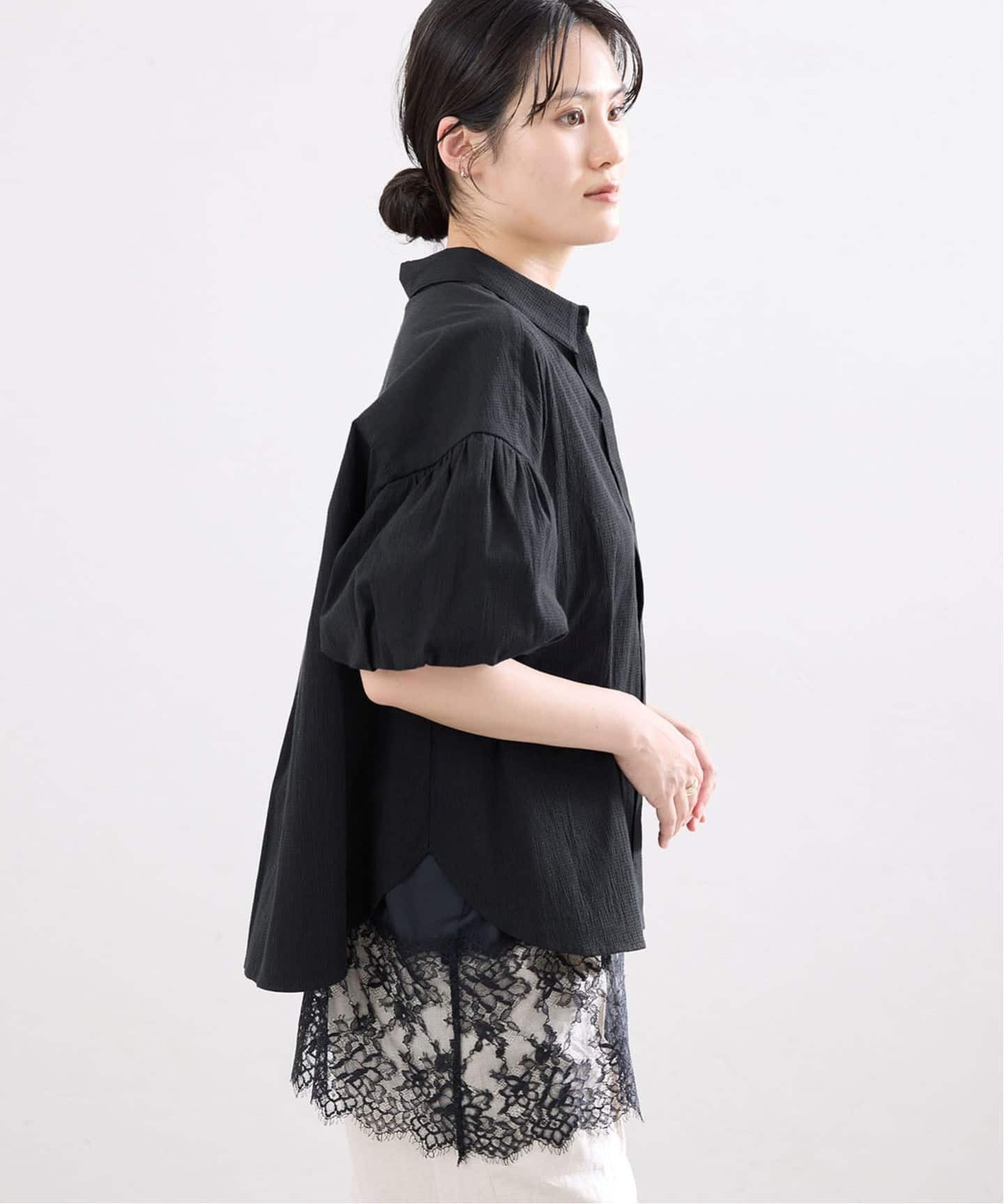 IENA｜イエナのシャツ／ブラウス（レディース／カラーがブラック）の
