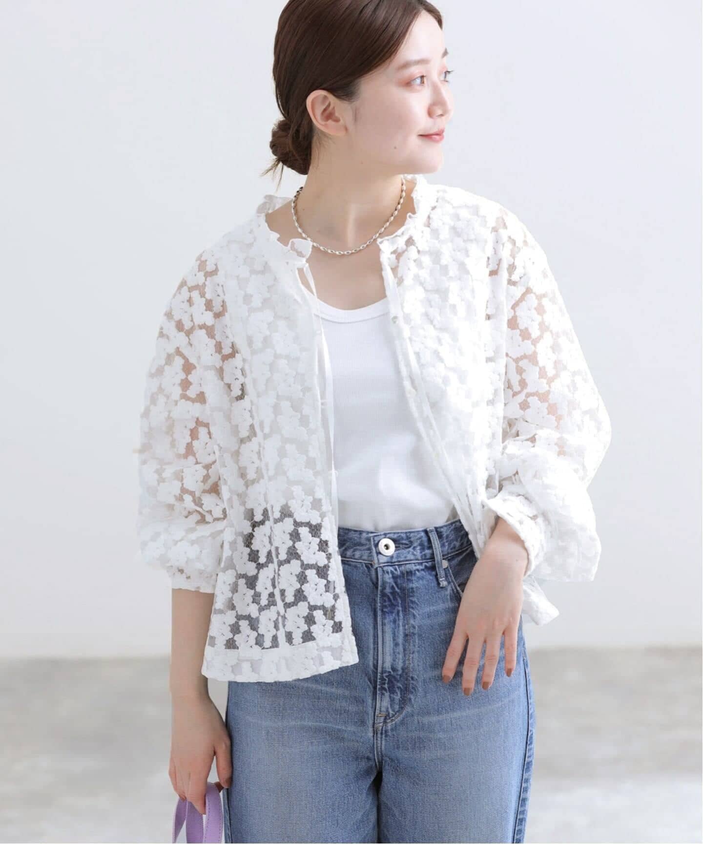 追加》フラワー刺繍レース2WAYブラウス（シャツ／ブラウス）｜IENA