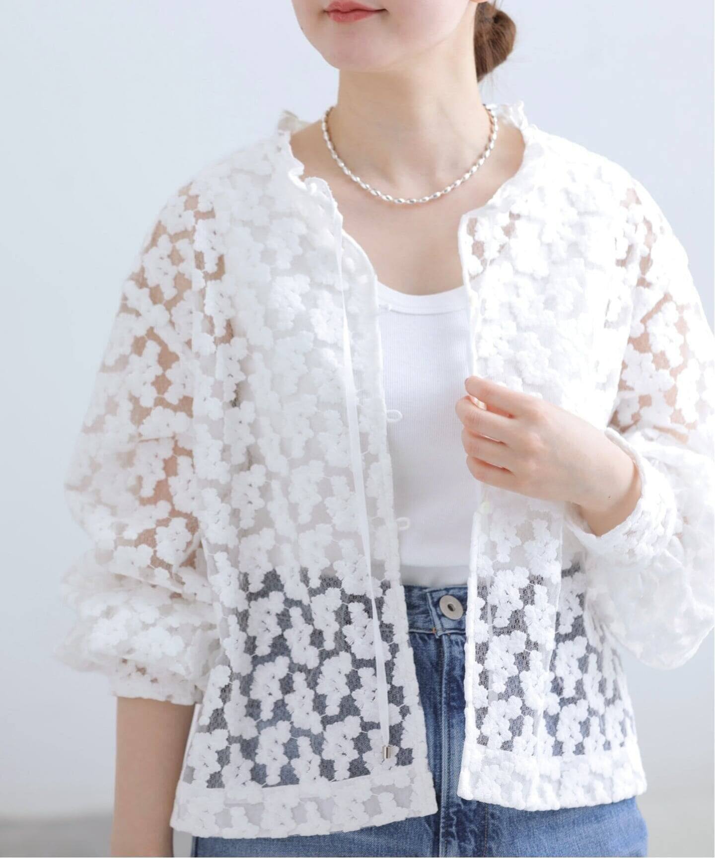 追加》フラワー刺繍レース2WAYブラウス（シャツ／ブラウス）｜IENA