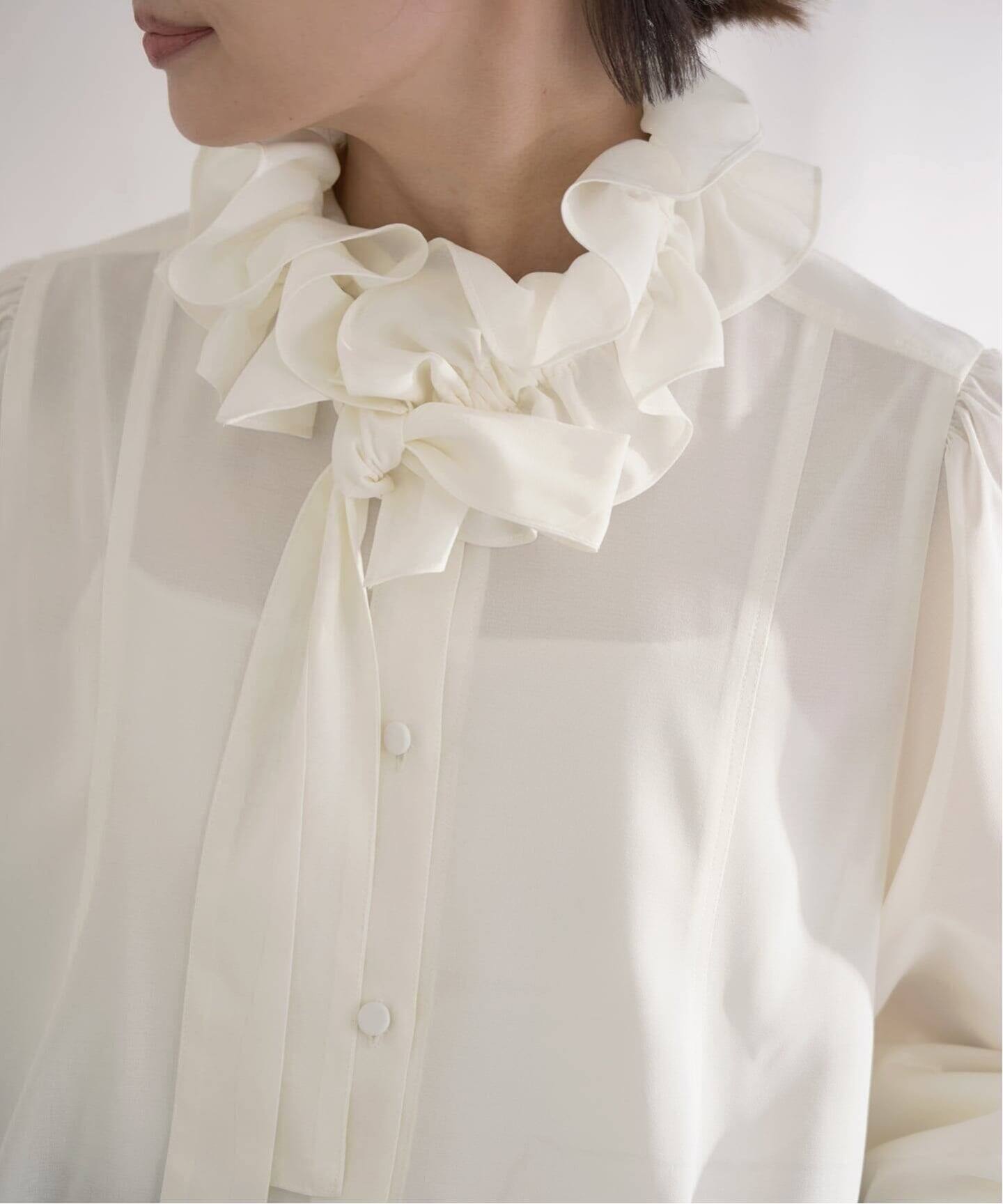 追加予約》&NAVYシアーボウタイブラウス（シャツ／ブラウス）｜IENA
