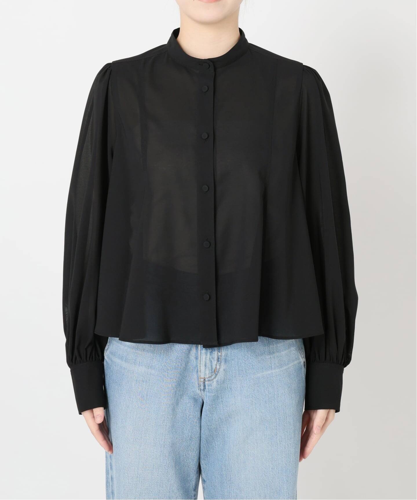 IENA2019SS ブラウス IENA（イエナ） ブラウス シャツ BLACK 襟フリルブラウス レディース