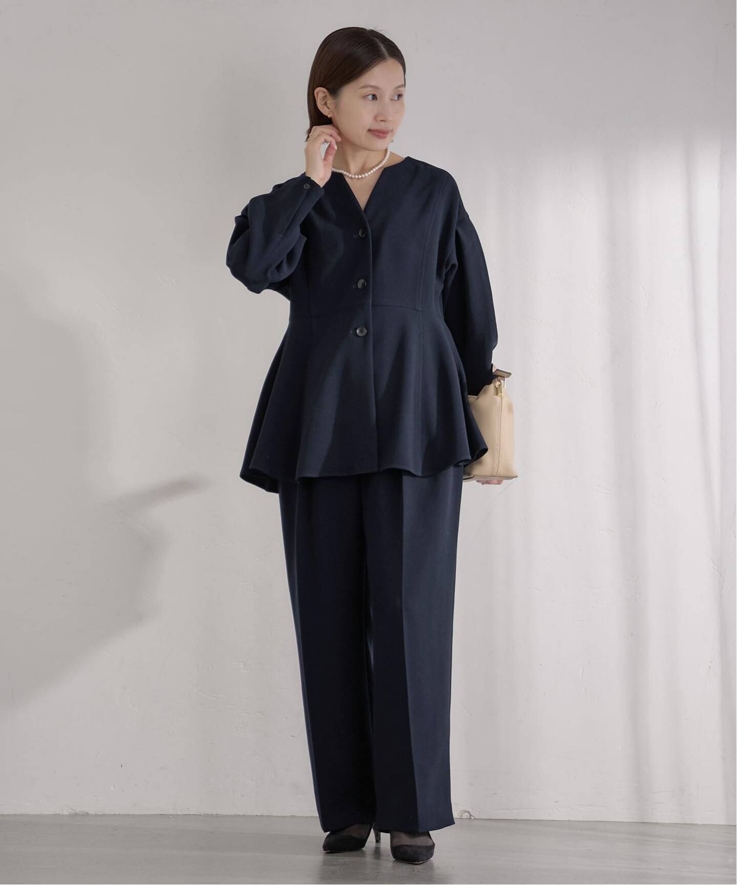 &NAVY ジョーゼットペプラムブラウス　IENA &NAVY ジョーゼットペプラムブラウス（シャツ／ブラウス）｜IENA