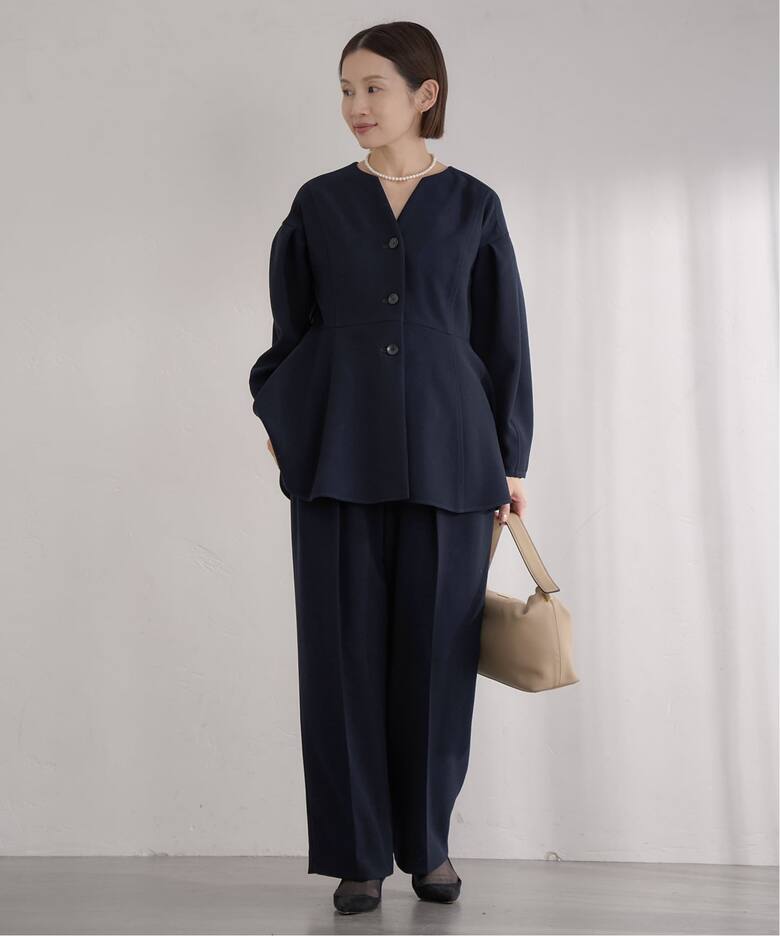 &NAVY ジョーゼットペプラムブラウス（シャツ／ブラウス）｜IENA 