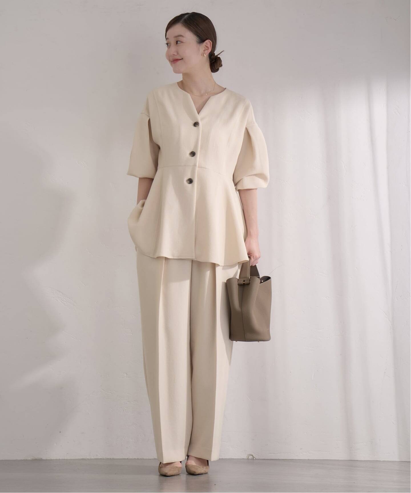 &NAVY ジョーゼットペプラムブラウス（シャツ／ブラウス）｜IENA