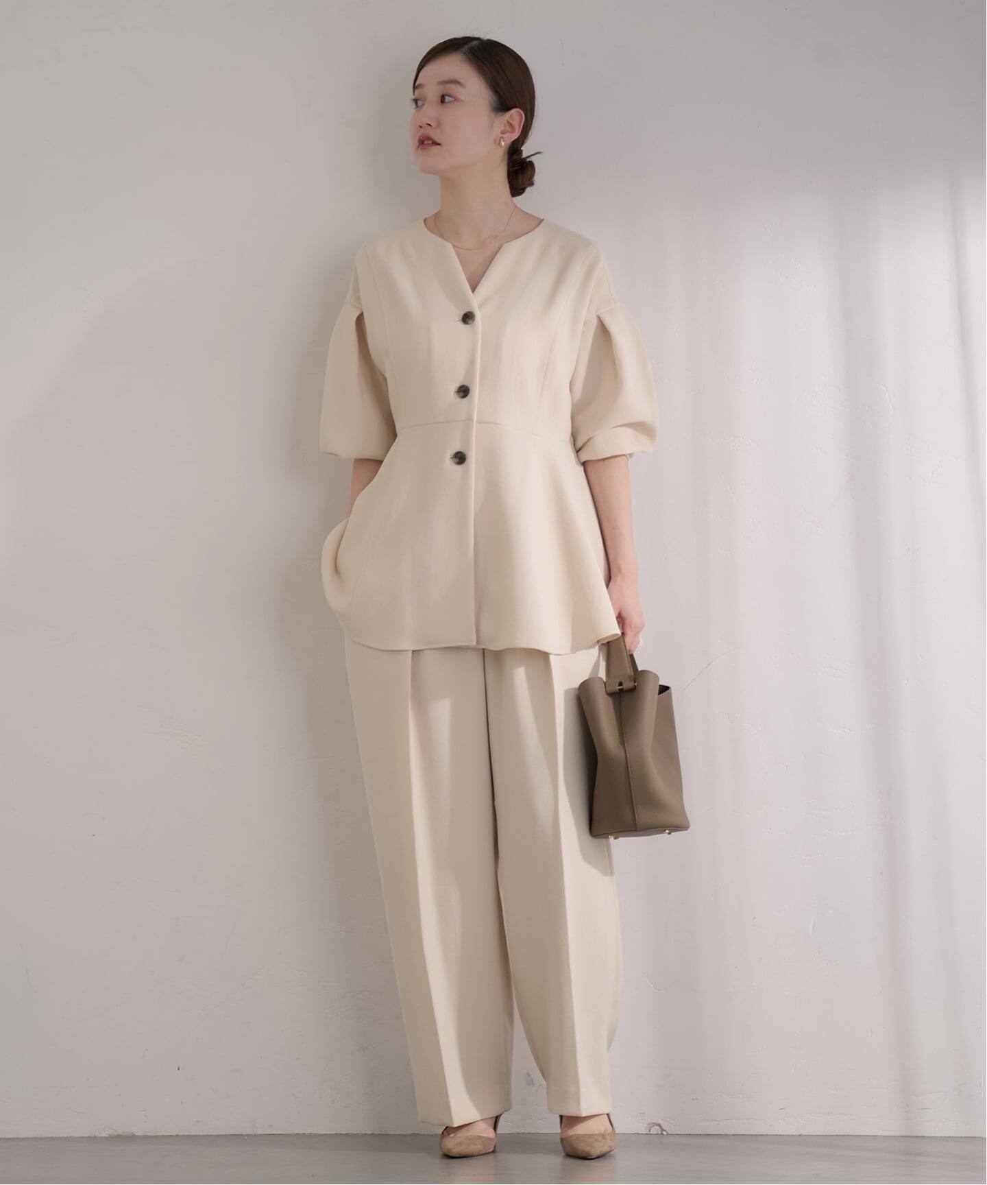 新品2024SSイエナIENAぺフラムジレ*ベージュ 新品2024SSイエナIENAぺフラムジレ*ベージュ