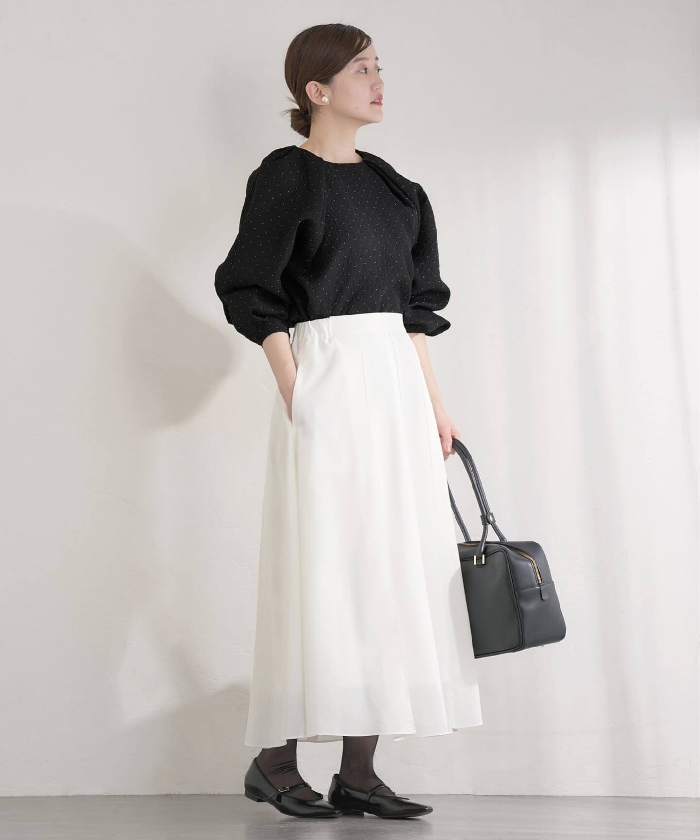 &NAVY オーガンジージャガードタックブラウス（シャツ／ブラウス