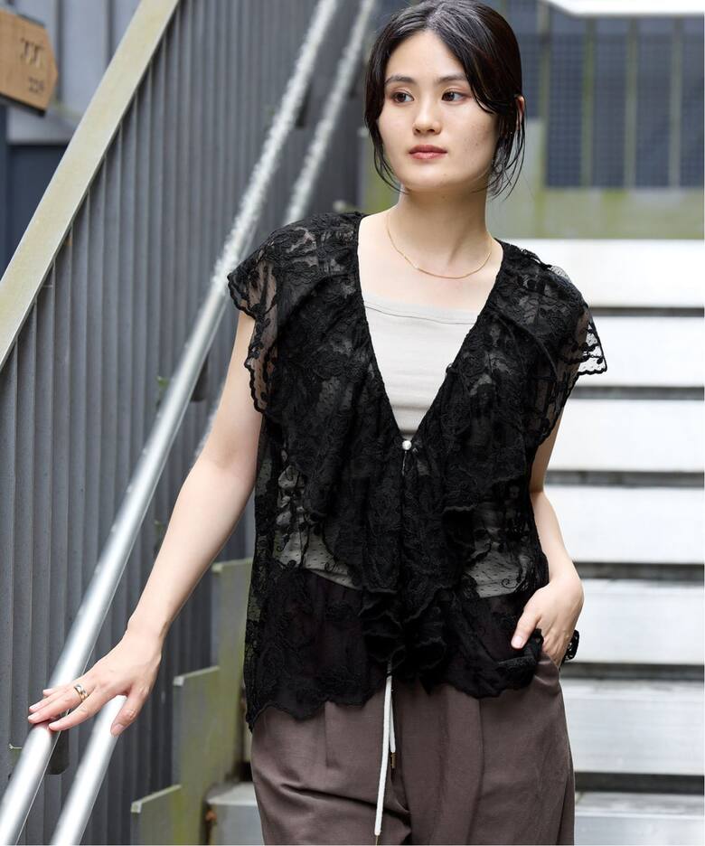 《新色あり/追加》スカラレース ラッフルベスト  詳細画像17