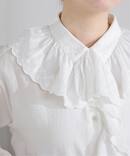 ドビーカットワークフリルブラウス