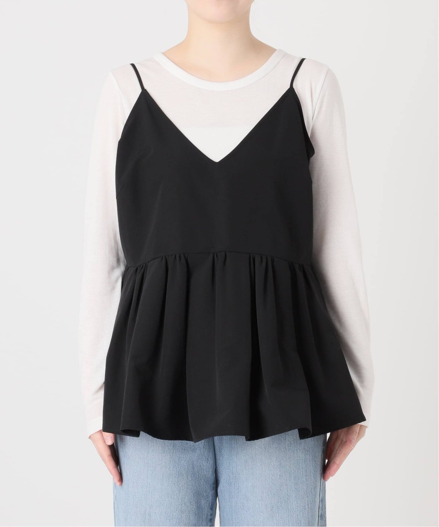 IENA イエナ　ブラック SOグログランキャミブラウス　フリーサイズ 完全受注生産】《追加2》SO グログランキャミブラウス（キャミソール