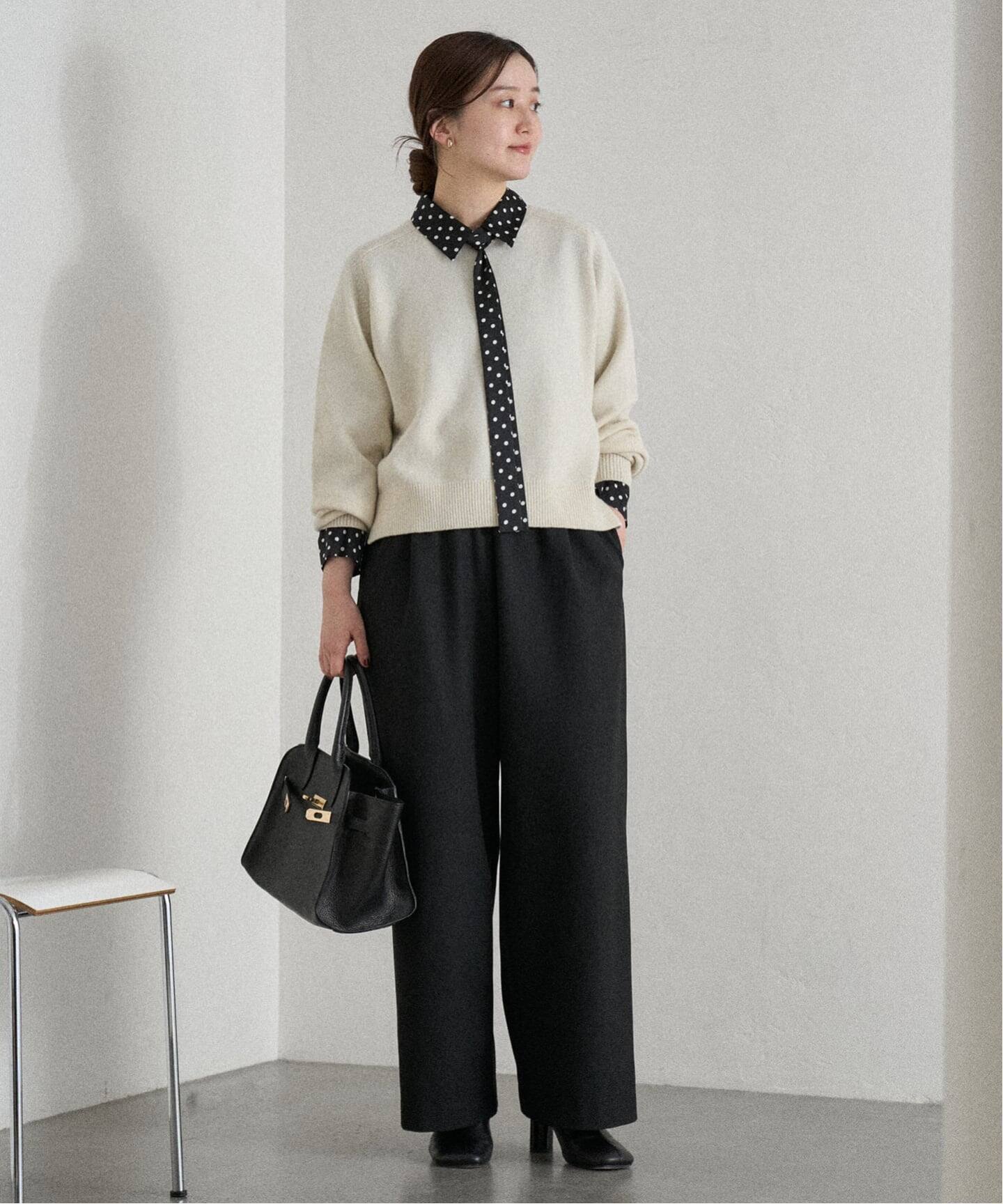 WEB限定/追加4予約》サテンドットタイ付ブラウス（シャツ／ブラウス