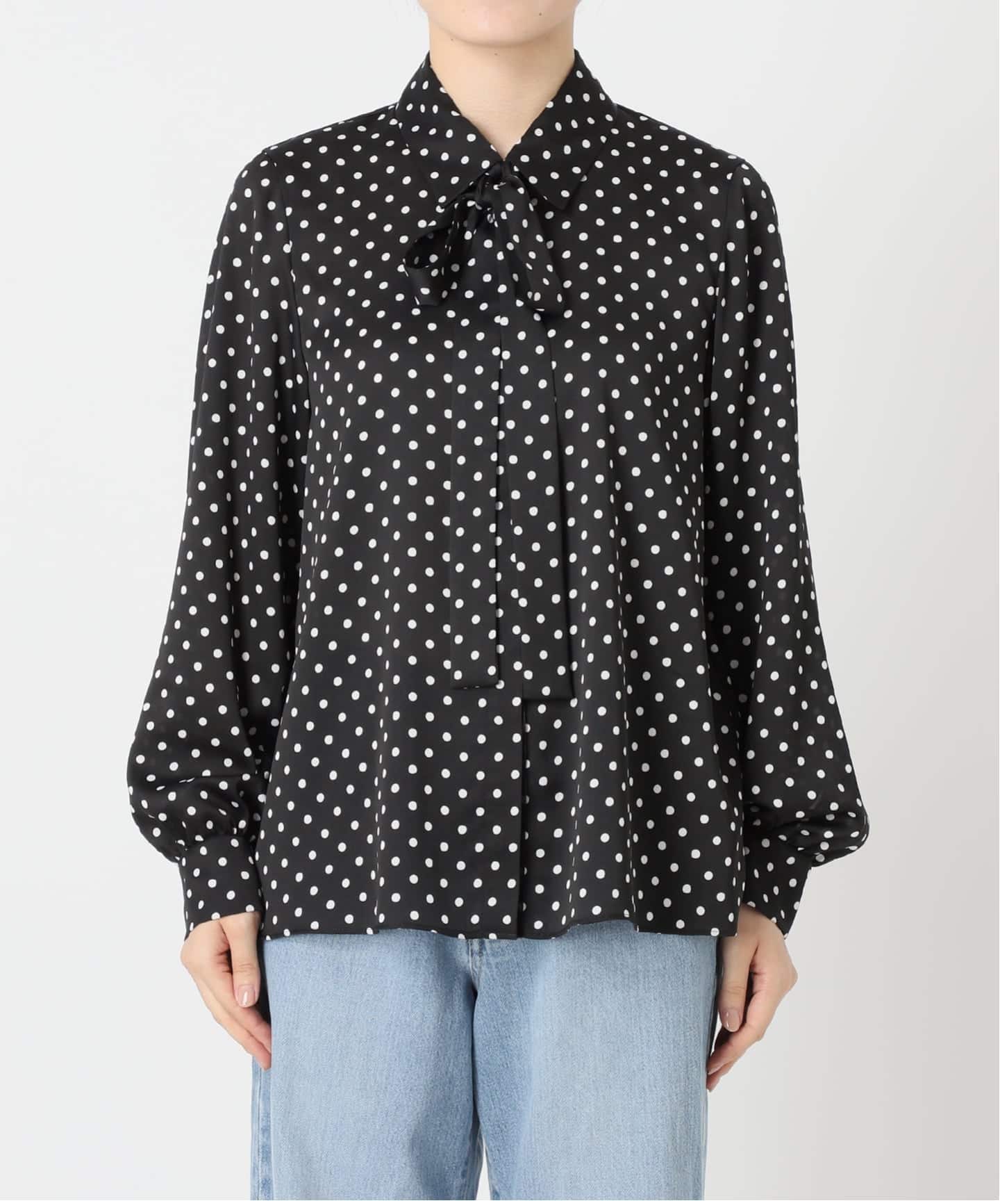 サテンドットタイ付ブラウス WEB限定/追加4予約》サテンドットタイ付ブラウス（シャツ／ブラウス