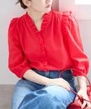 《予約/一部店舗限定》 コットンシュリンク7分袖ブラウス