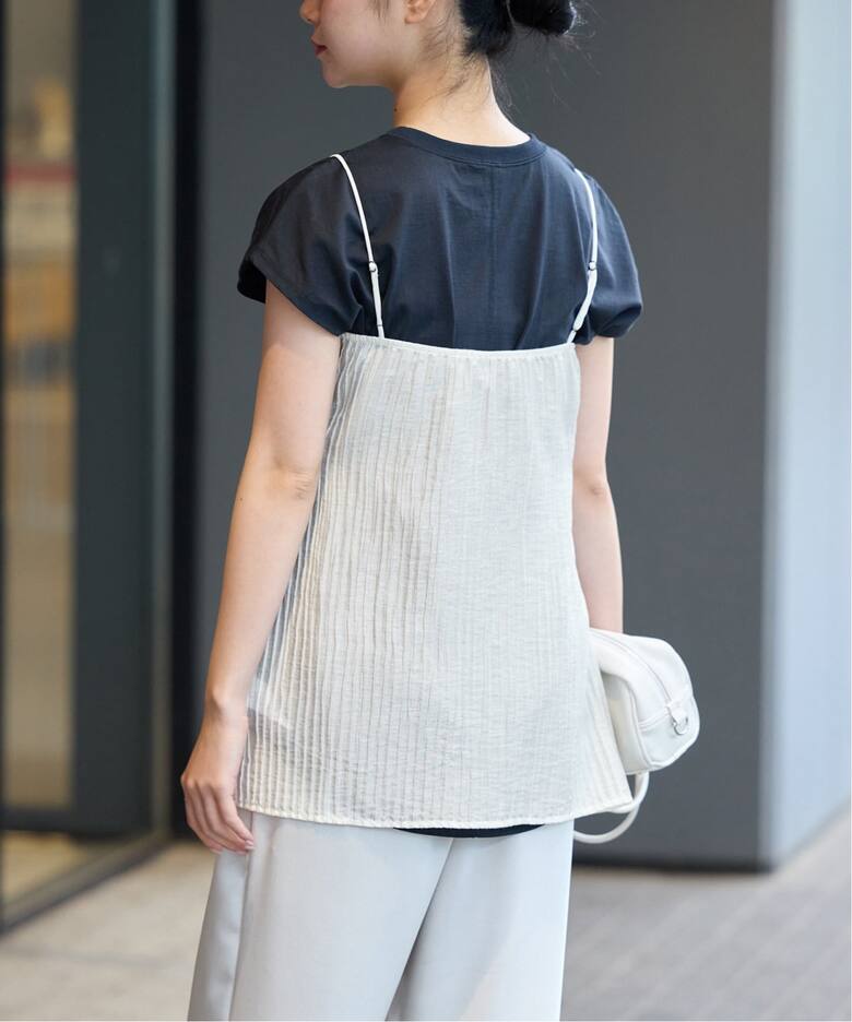 ESTHE/エステ Twist Front Pleated Cami Top ブラウス 162-3076A 
