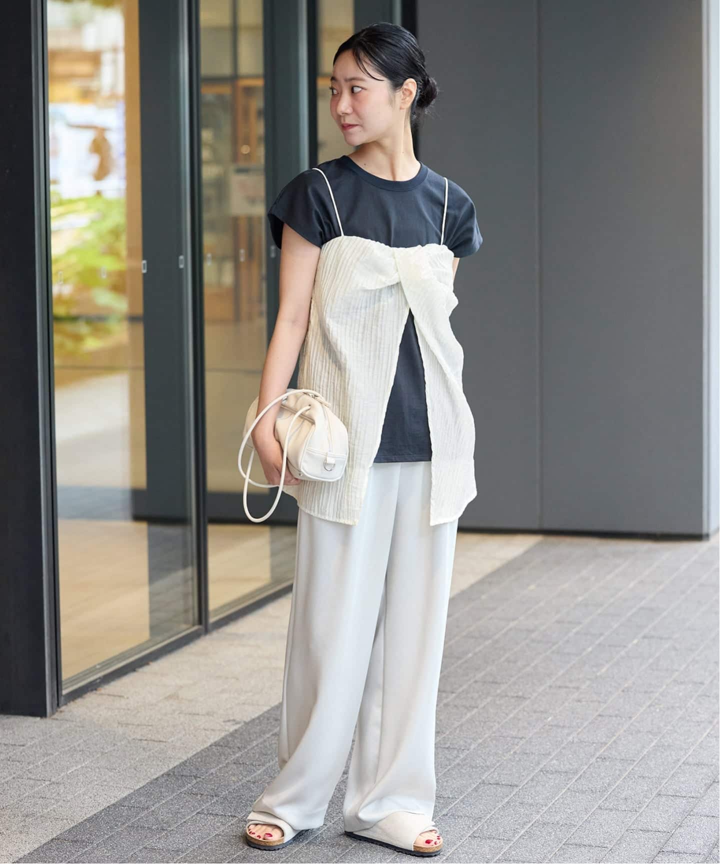 ESTHE/Twist Front Pleated Cami Top ブラウス ESTHE/エステ Twist Front Pleated Cami Top ブラウス 162-3076A